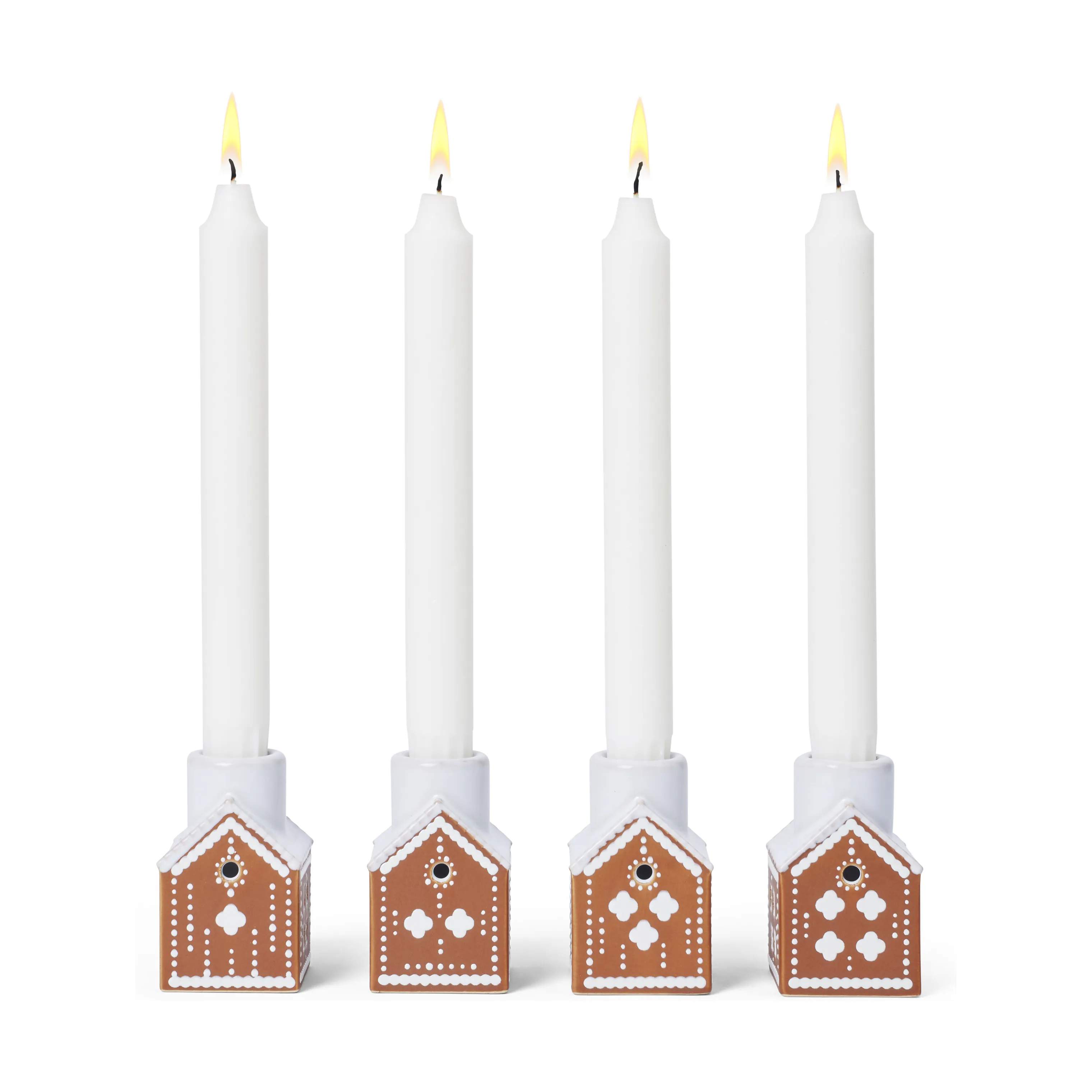 Kähler Jule- og adventsstager Gingerbread Adventsstage - 4 stk. i Brun, 8