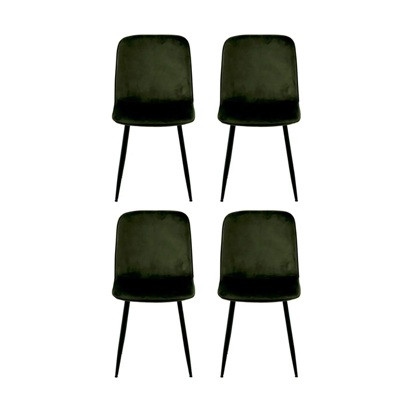 Delmy Spisebordsstol - 4 stk., olivengrøn/sort, large