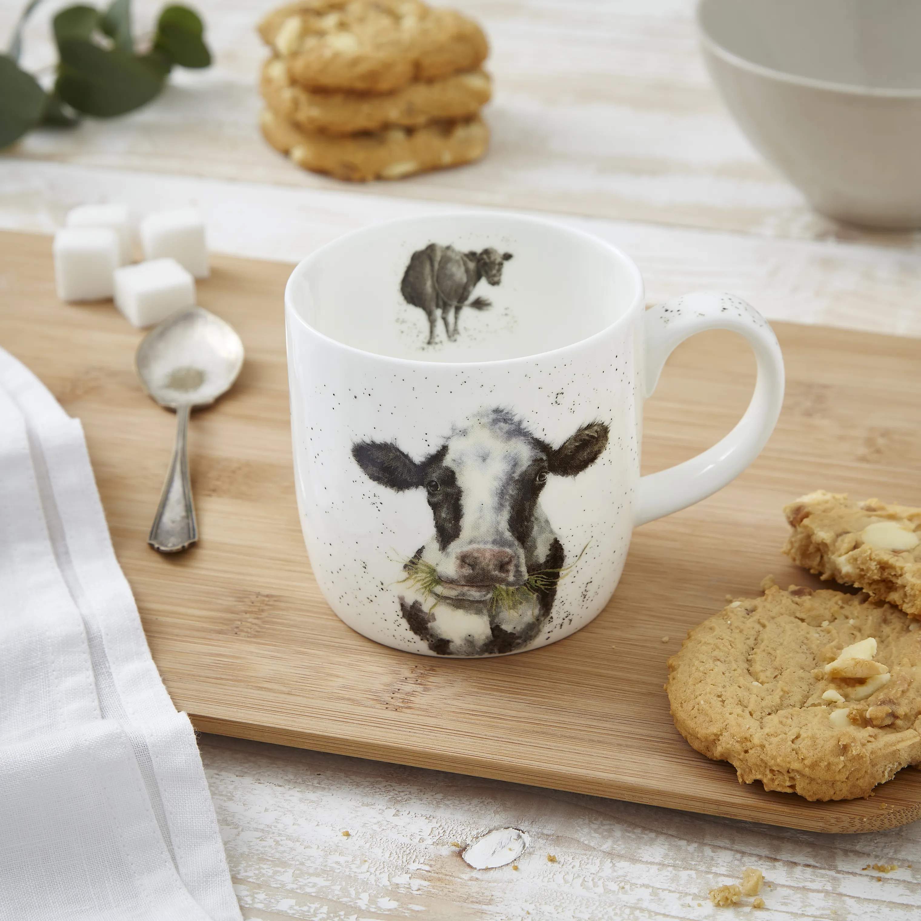 Royal Worcester Krus og kopper med hank Wrendale Krus - Mooo i Ko, 2
