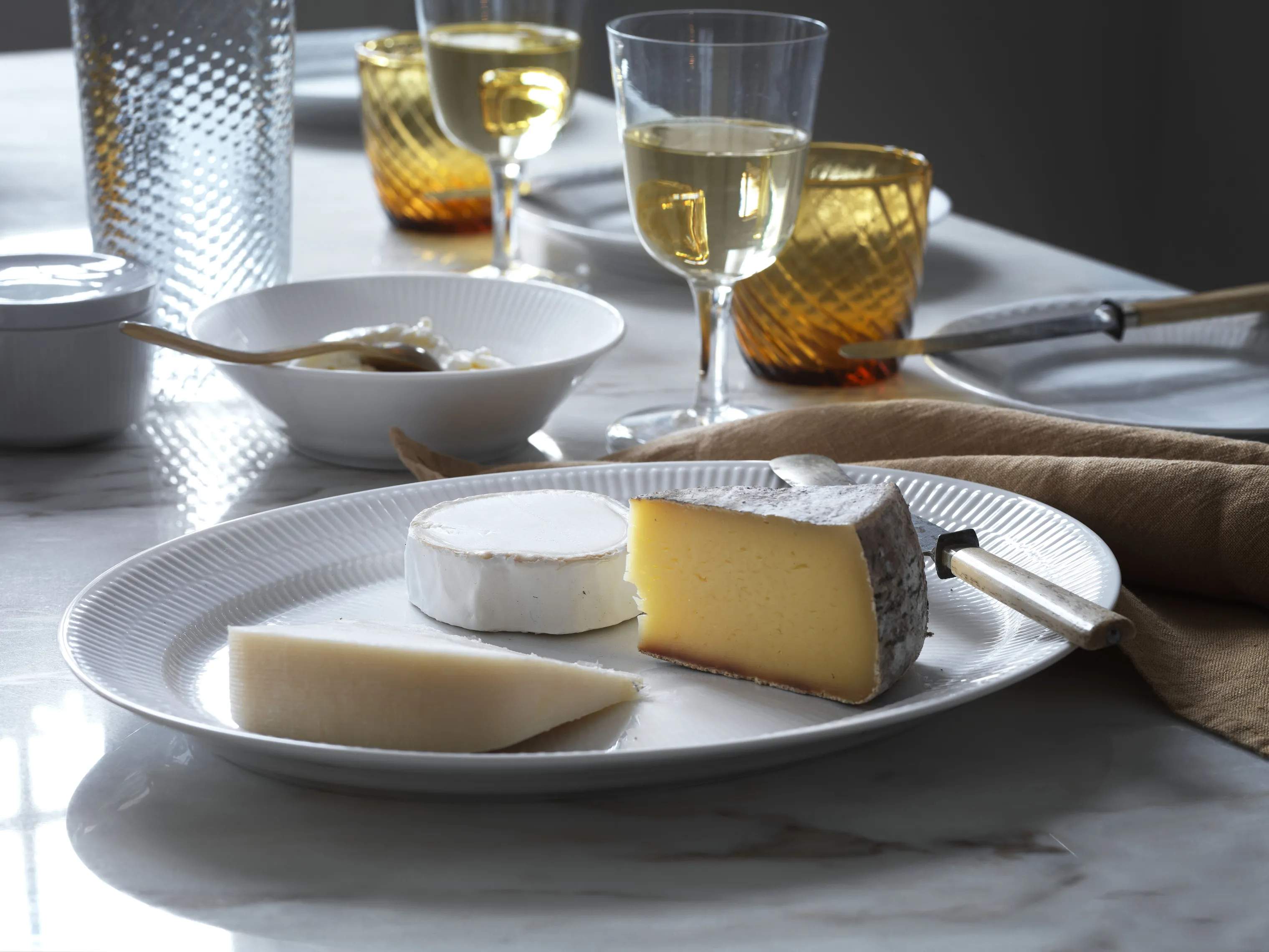 Royal Copenhagen Serveringsfade Hvid Riflet Fad i Hvid, 35 cm, 3