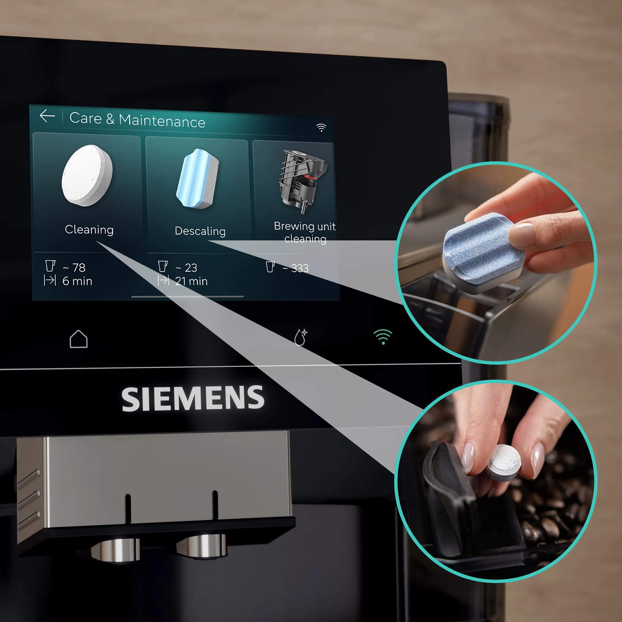 Siemens Espressomaskiner EQ700 iAroma Espressomaskine TQ725E03 i Grå, 2