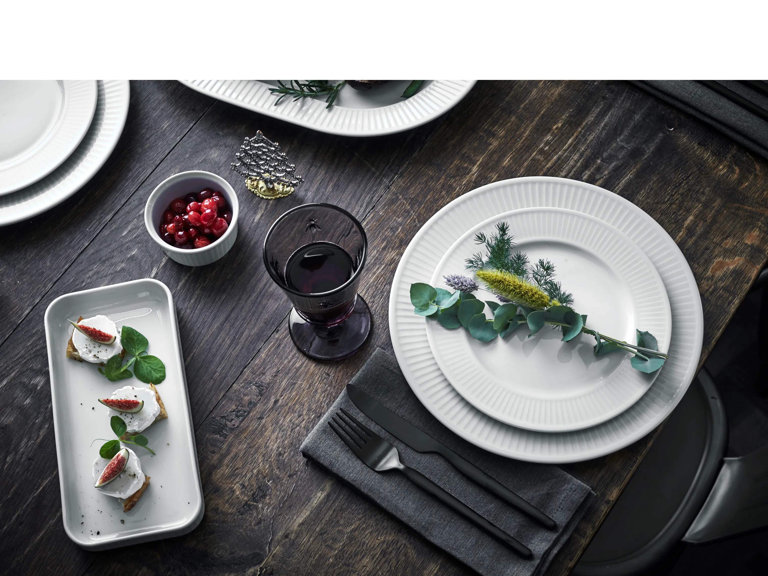 Pillivuyt Frokosttallerkener Plissé Frokosttallerken i Hvid, 20 cm, 2