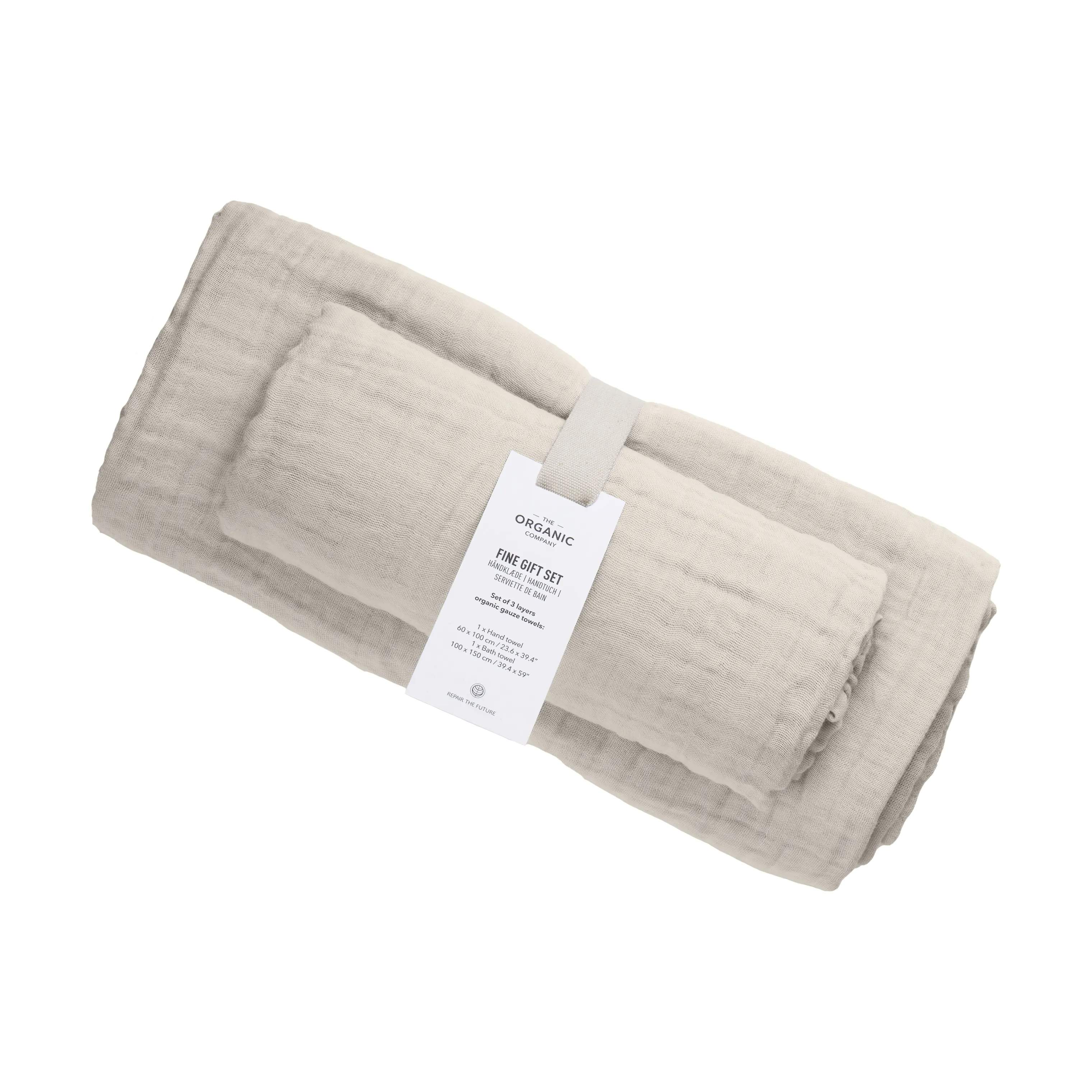 The Organic Company Håndklæder FINE Håndklædesæt - 2 stk. i Beige, 3