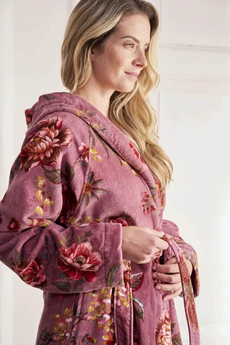 PIP Studio Morgenkåber Soft Zellige Secret Garden Badekåbe i Mauve, L, 3