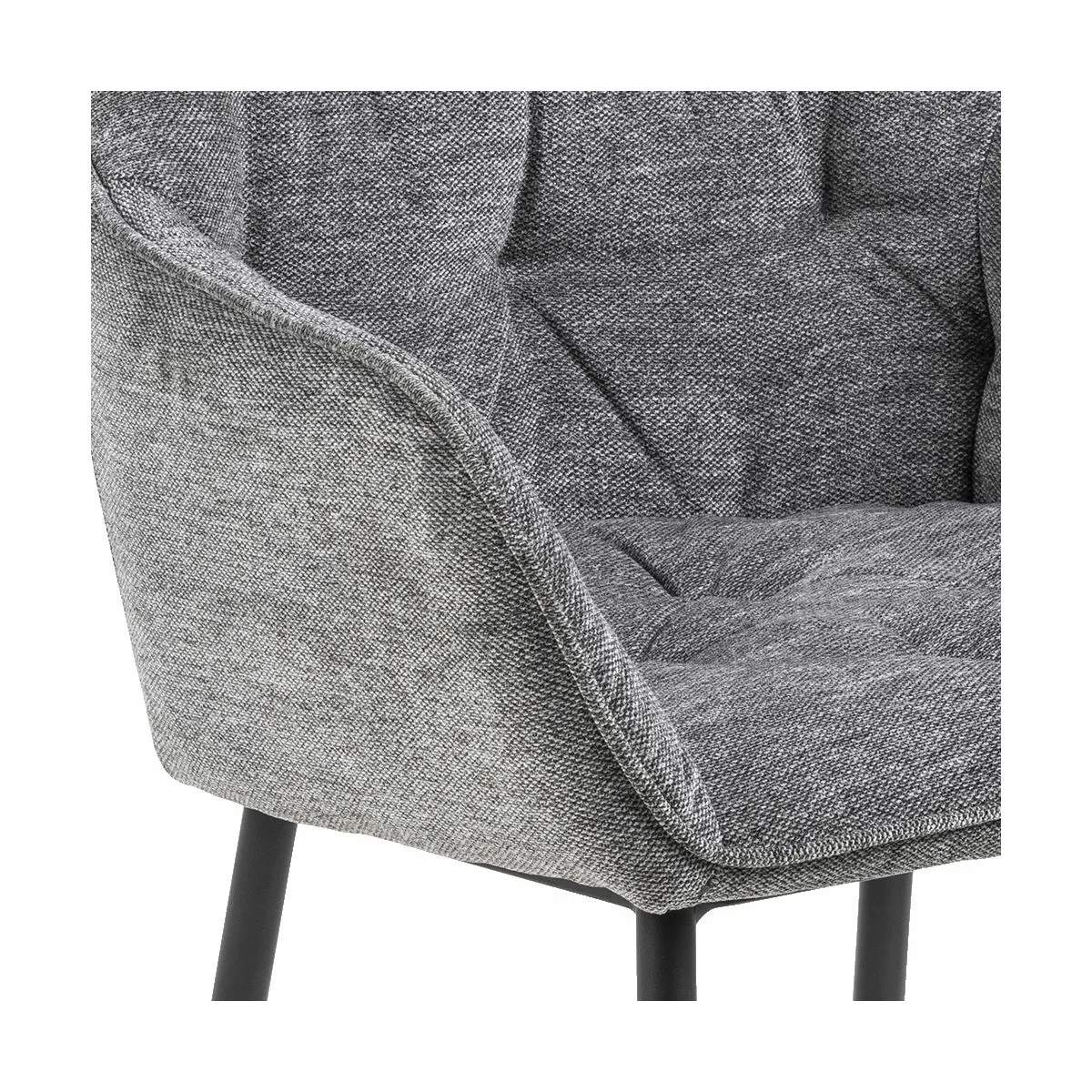 CASA Living Spisebordsstole Brooke Spisebordsstol - 2 stk. i Lys antracit/sort, 4