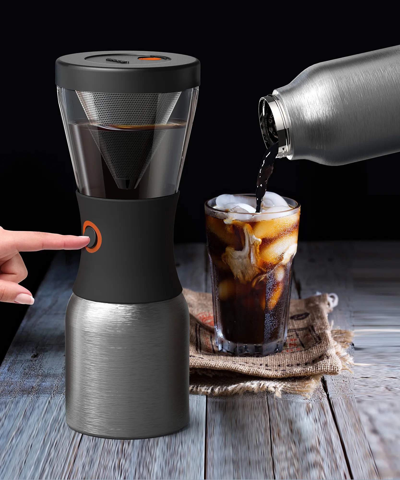 Asobu Kaffemaskiner Abosu - Produkter Asobu Cold Brew Kaffebrygger i Sølvfarvet, 3