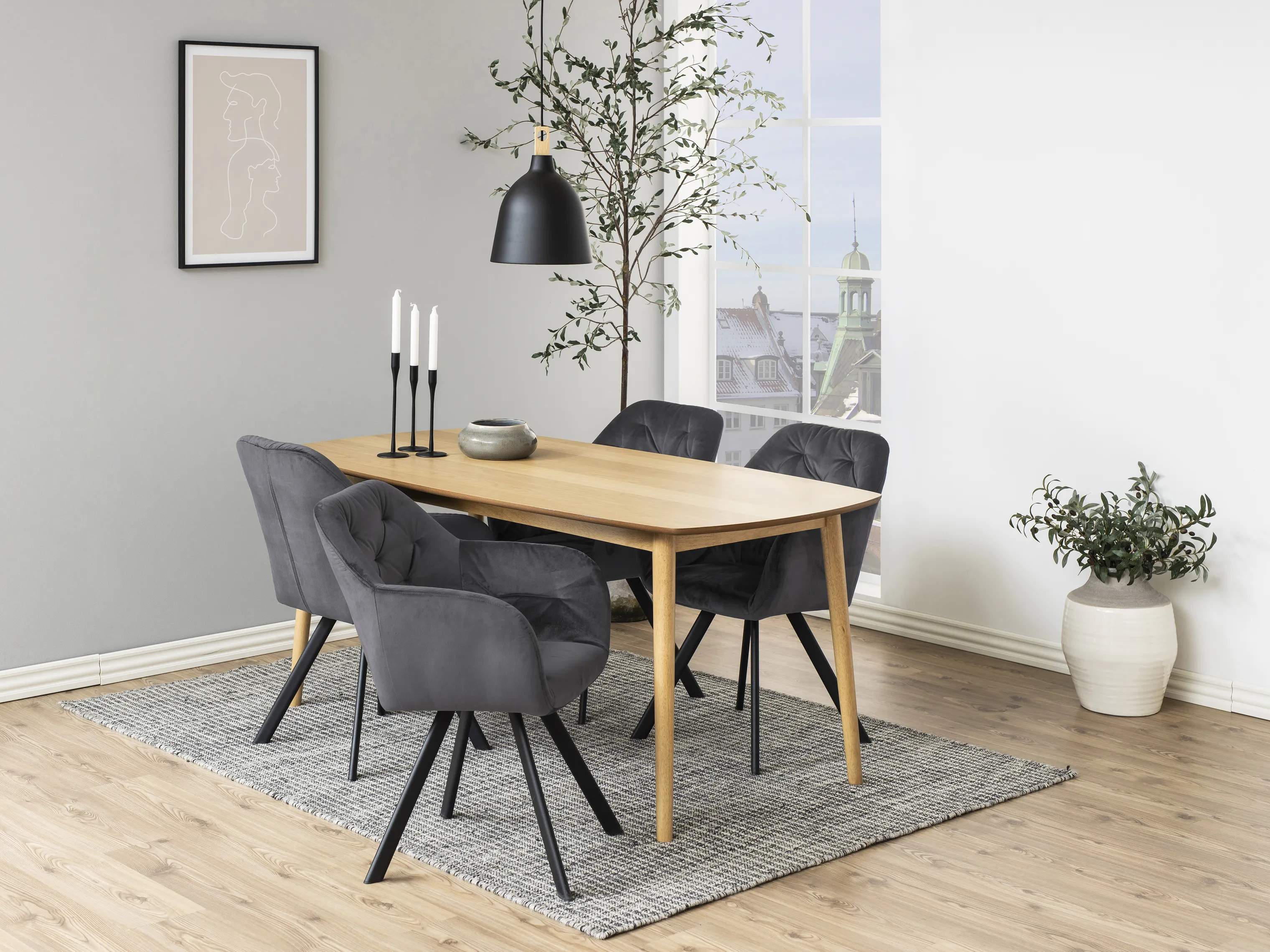 CASA Living Spisebordsstole Lola Spisebordsstol i Mørkegrå, 2