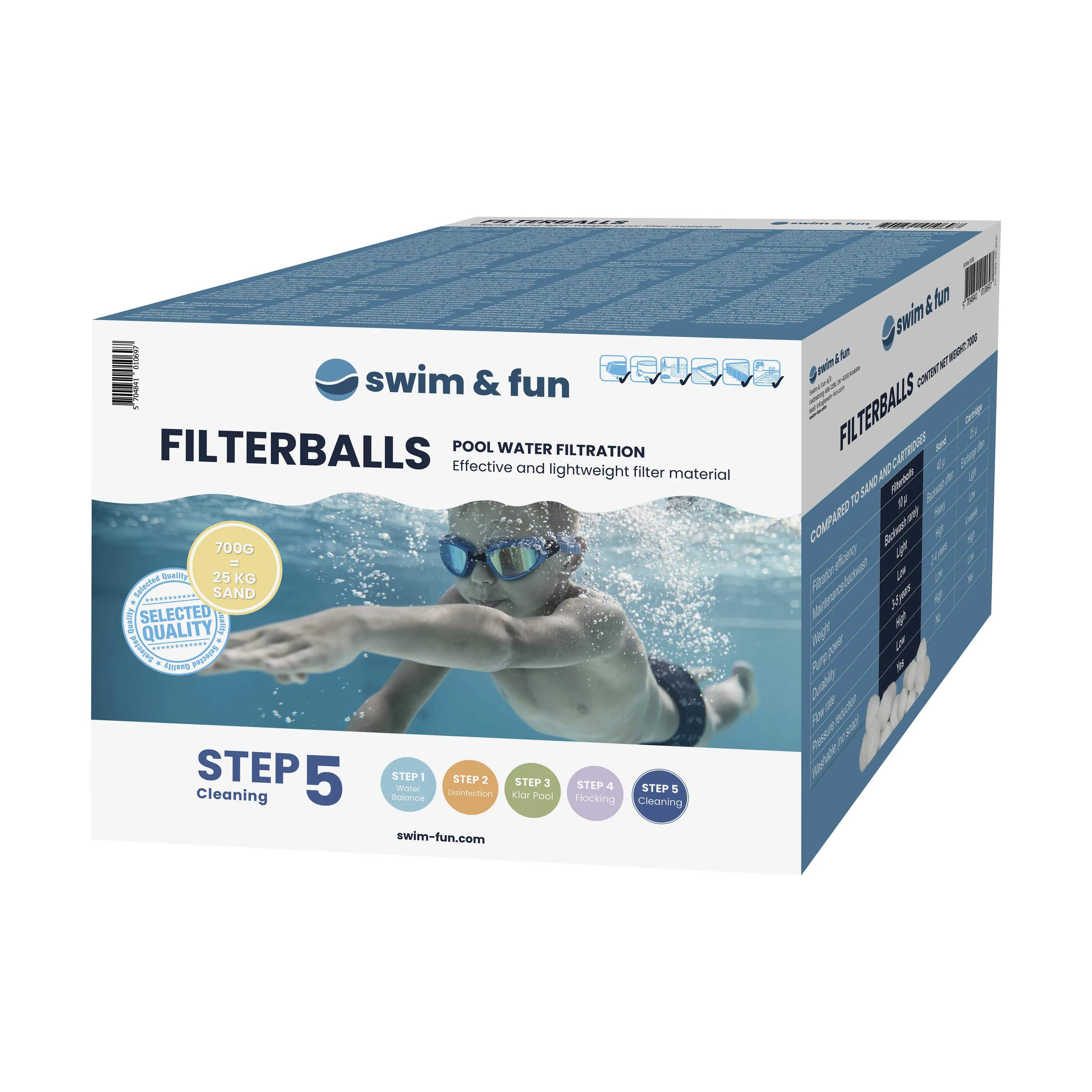 Swim & Fun Poolrengøring Filterballs i hvid, 2