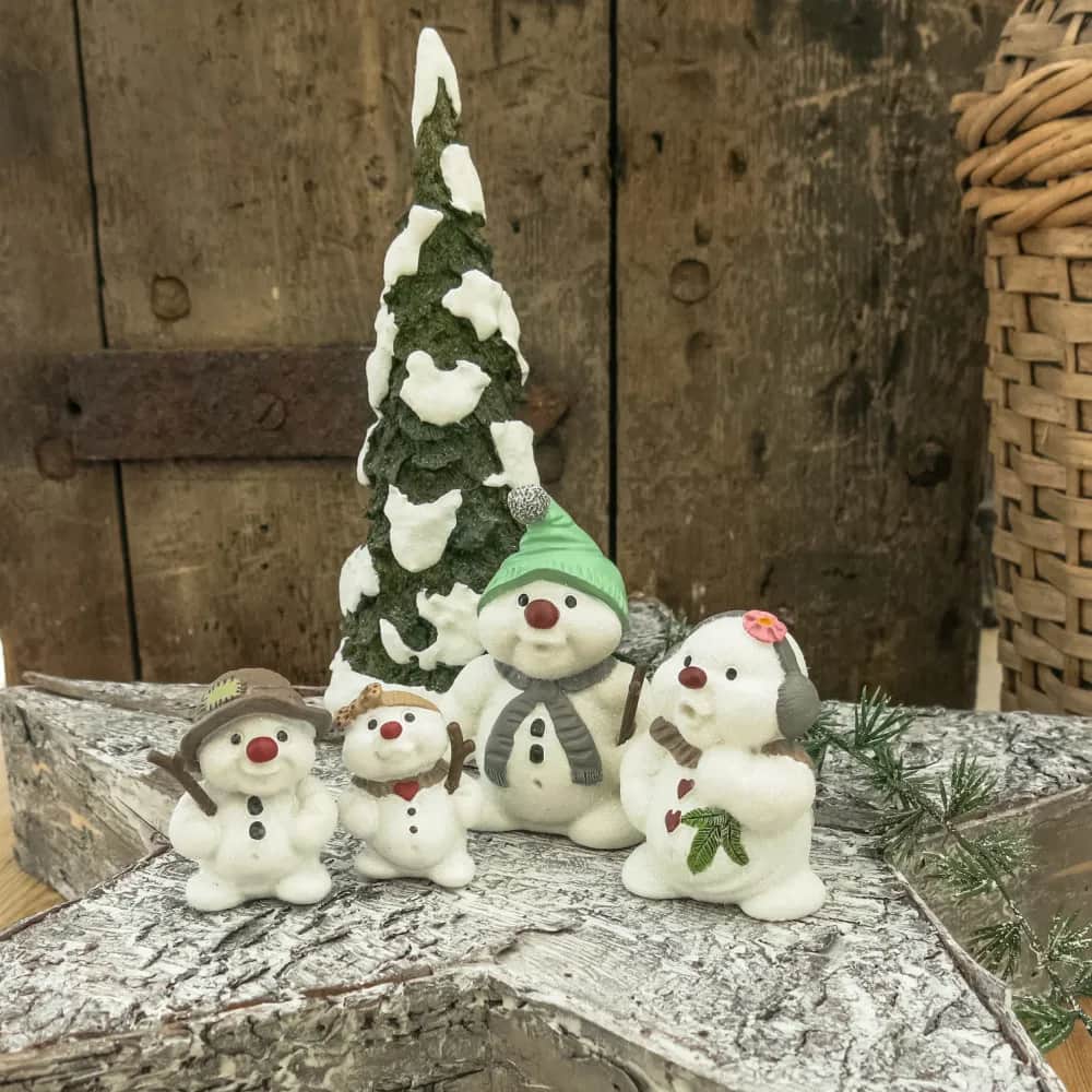 Klarborg Julefigurer Snemænd - Eluf & Elfi i Hvid, 7 cm, 3