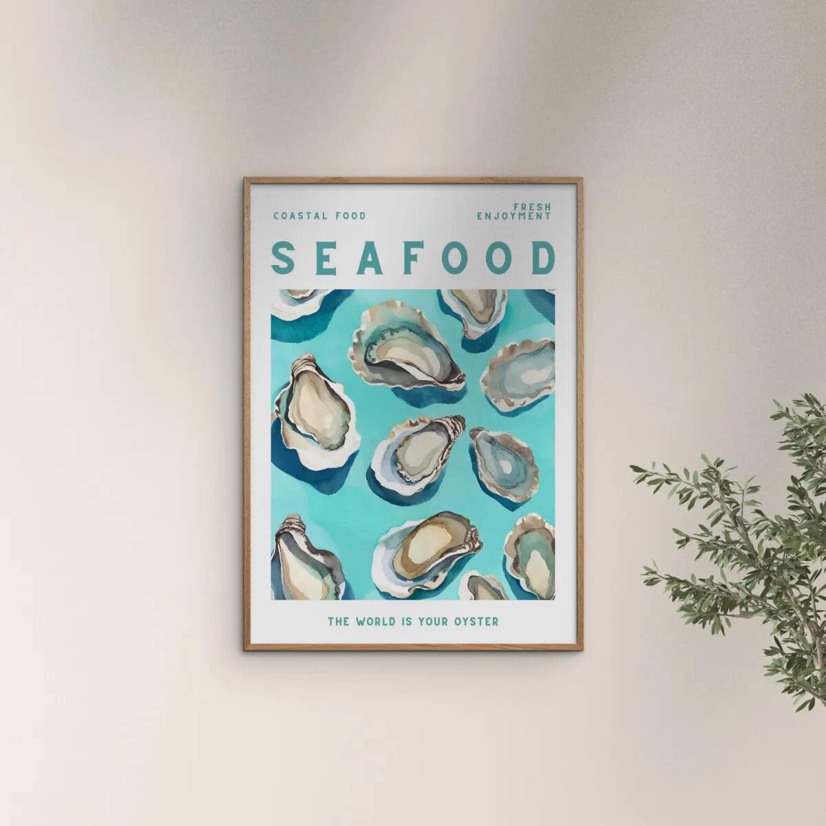 Poster&Frame Plakater Plakat - Seafood i B50 x L70 cm, 2