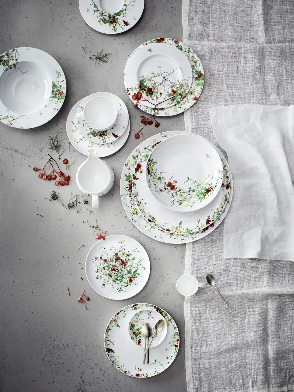 Rosenthal Kagetallerkener Brillance Fleurs Sauvages Kagetallerken i Hvid / Multifarvet, 3