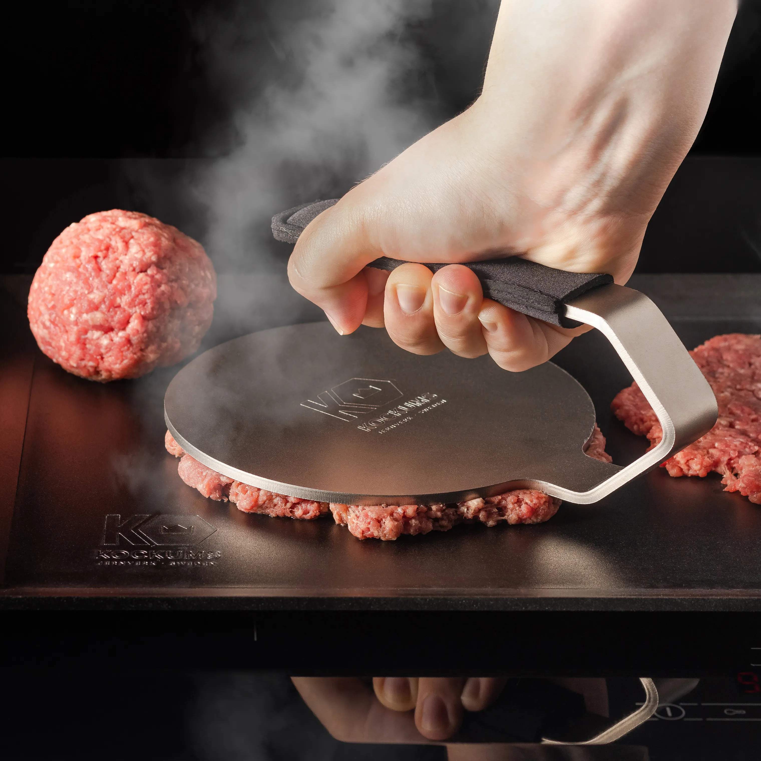 Kockums Jernverk Øvrigt grilltilbehør Burgerpresser i Neopren håndtag, 2