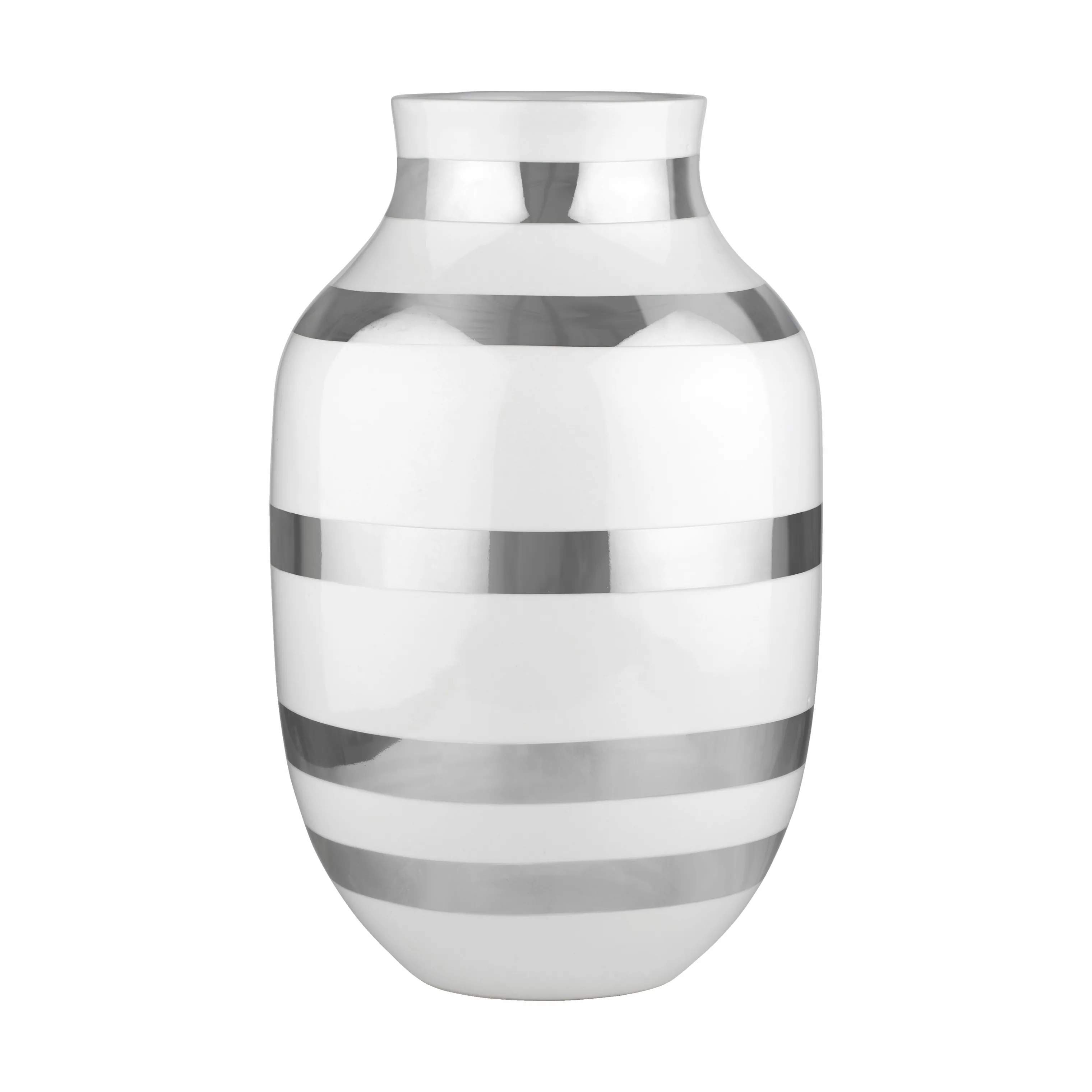 Omaggio Vase, sølvfarvet/hvid, large