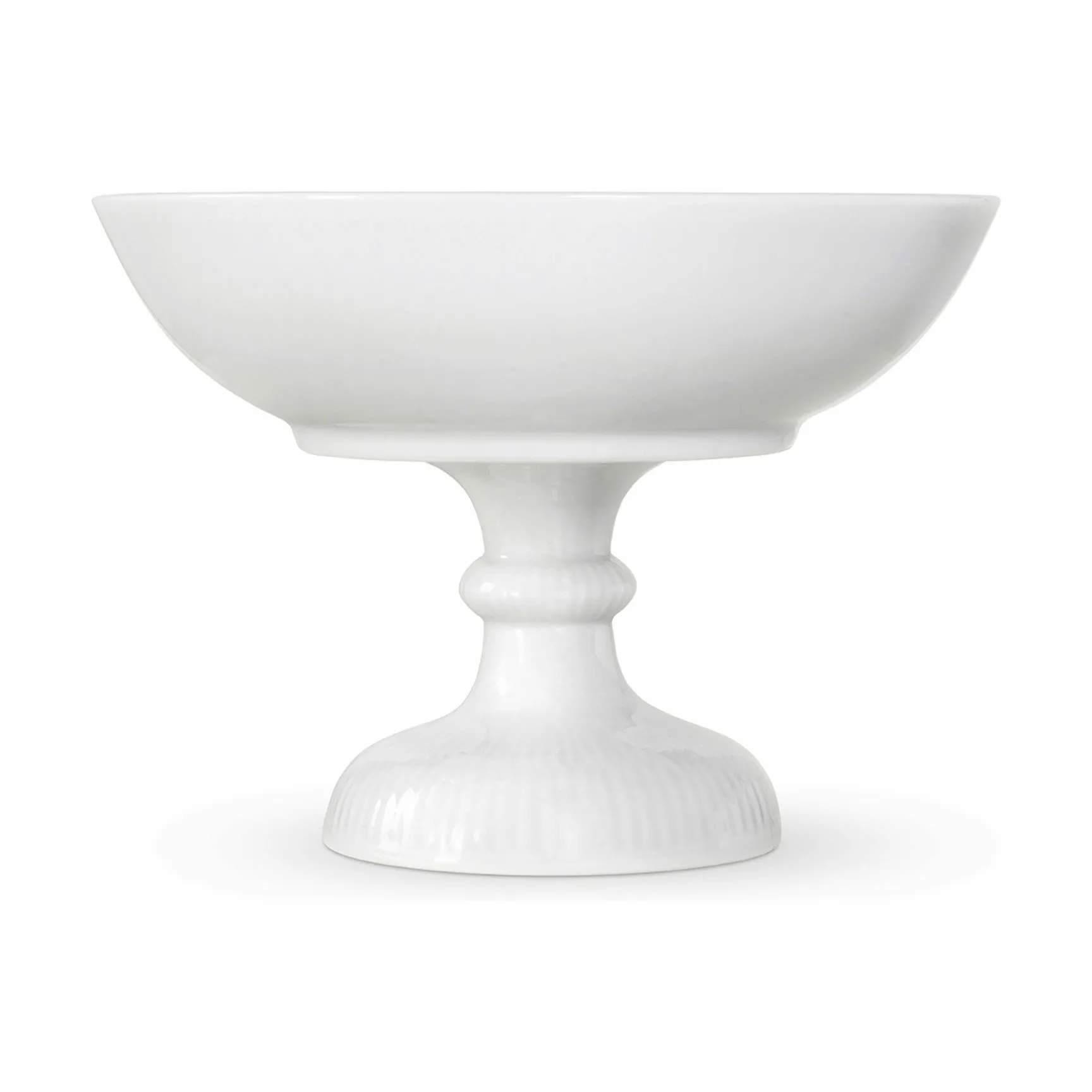 Royal Copenhagen Serveringsskåle Hvid Riflet Skål på fod i Hvid, 4