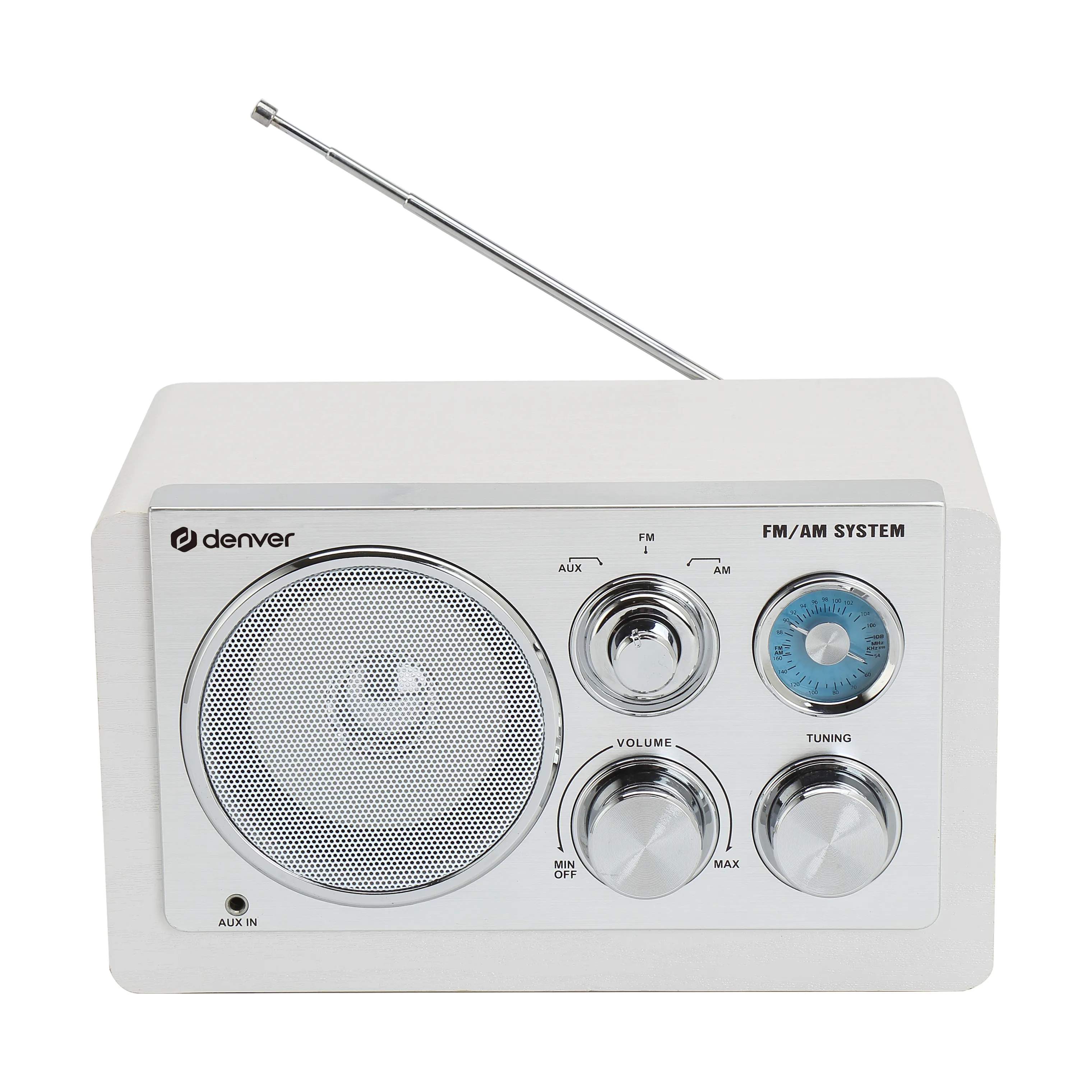Denver Højtalere Analog Radio i Hvid, 4