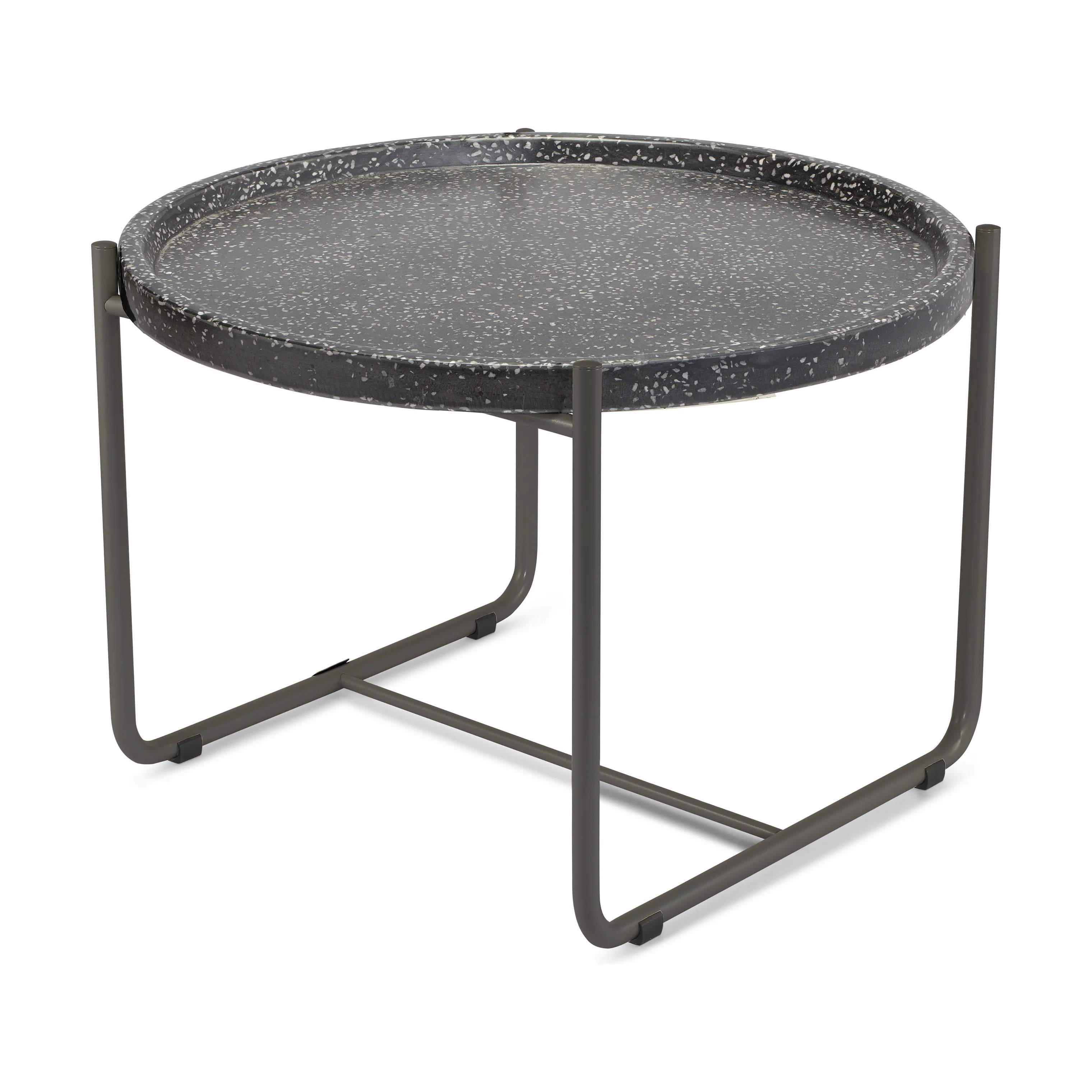 Terrazzo Loungebord, dark grey/black, large