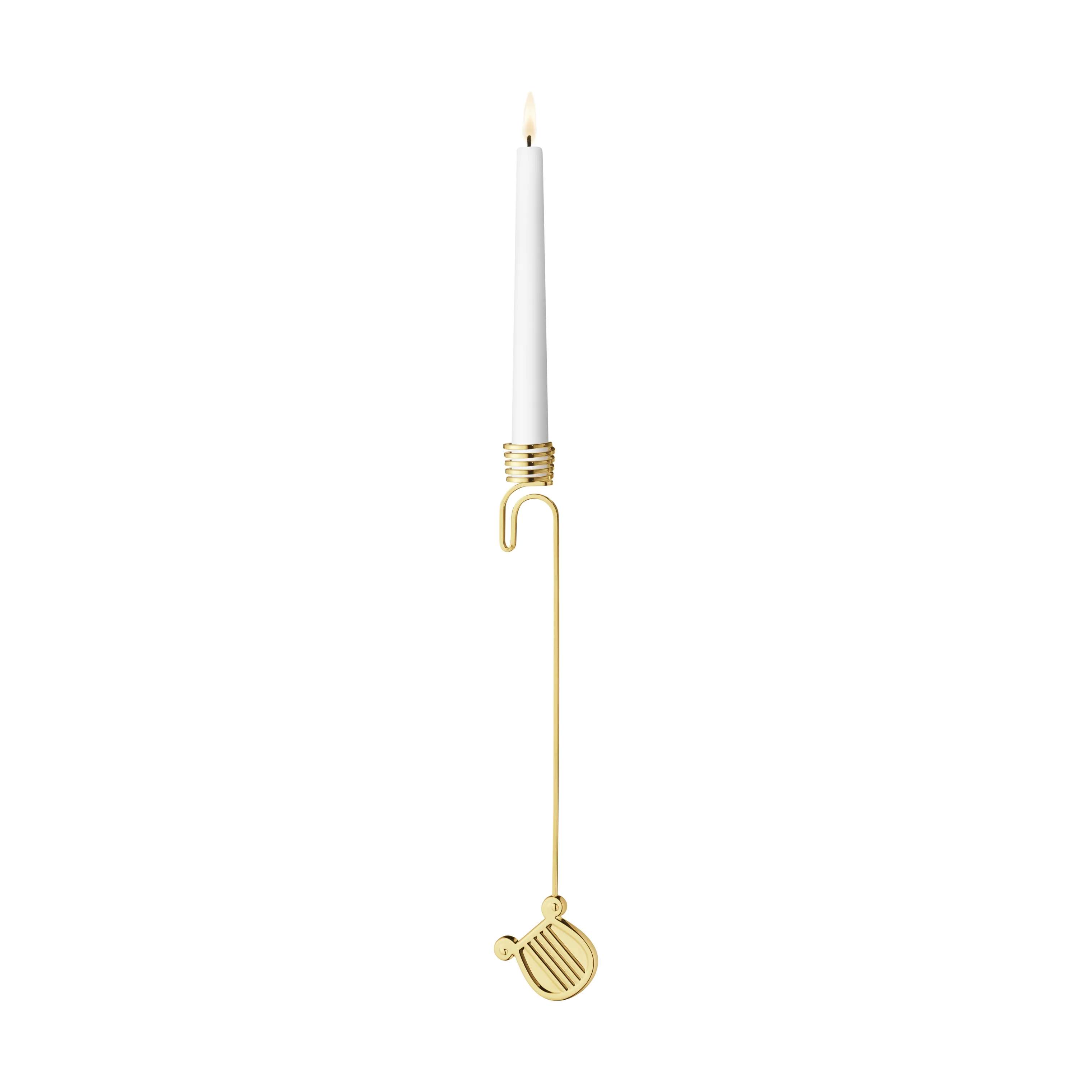 Georg Jensen Lysholdere og juletræslys Christmas Collectibles CC 2026 Lyseholder - Harpe i Guld, 2