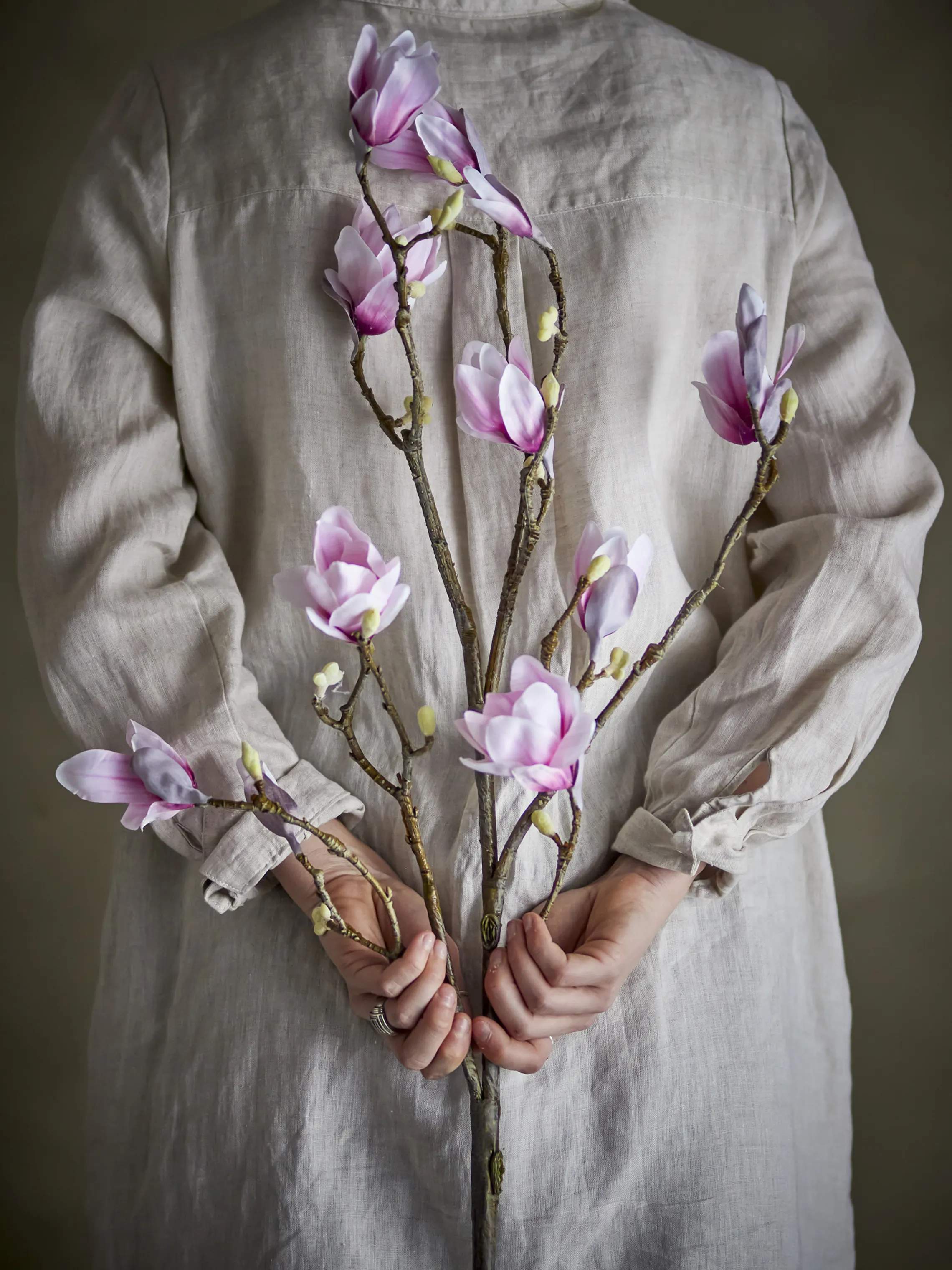 Bloomingville Kunstige blomster Kunstig blomst - Magnolia gren i Lyserød, 2