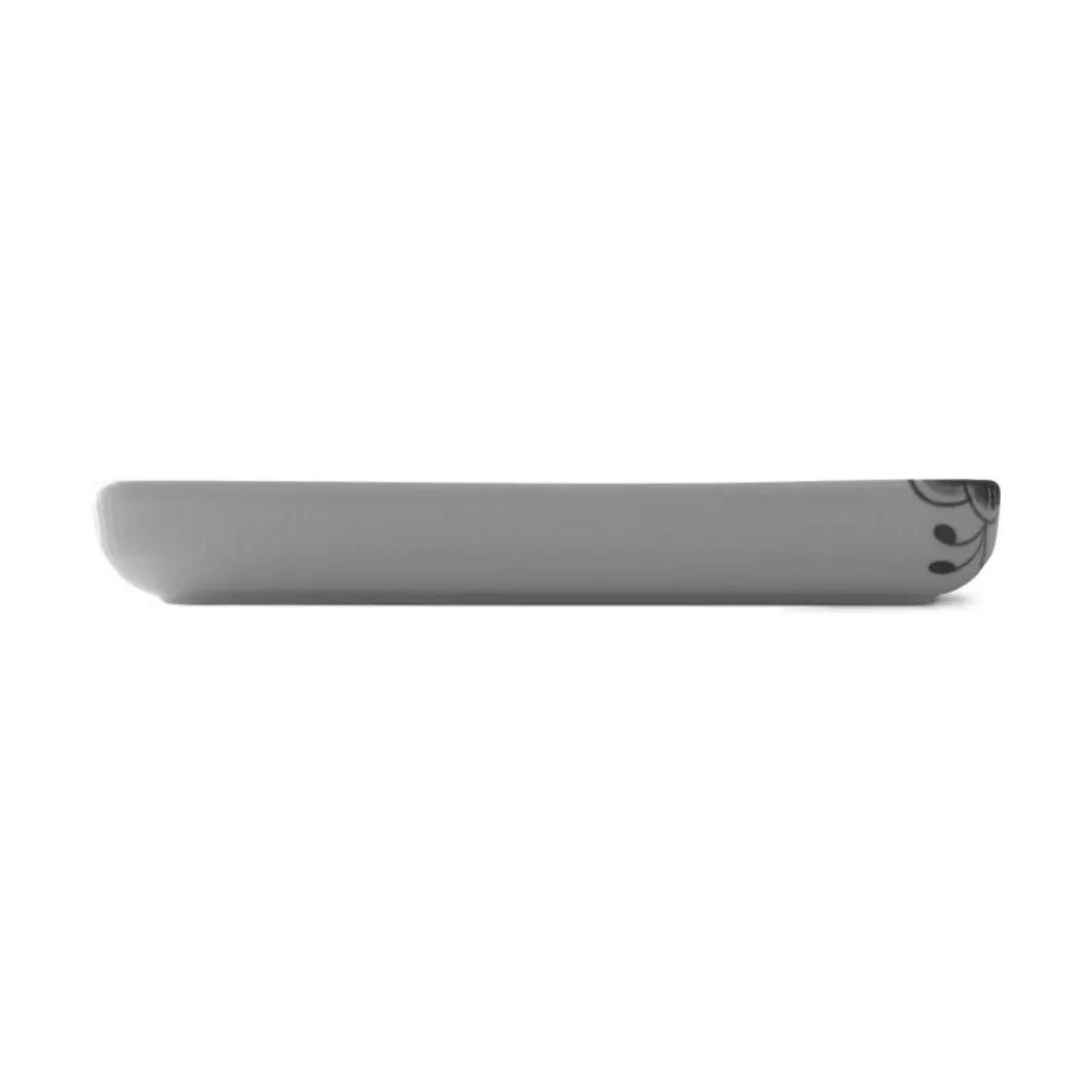 Royal Copenhagen Serveringsfade Sort Mega Riflet Fad i Sort/hvid, 24 cm, 5