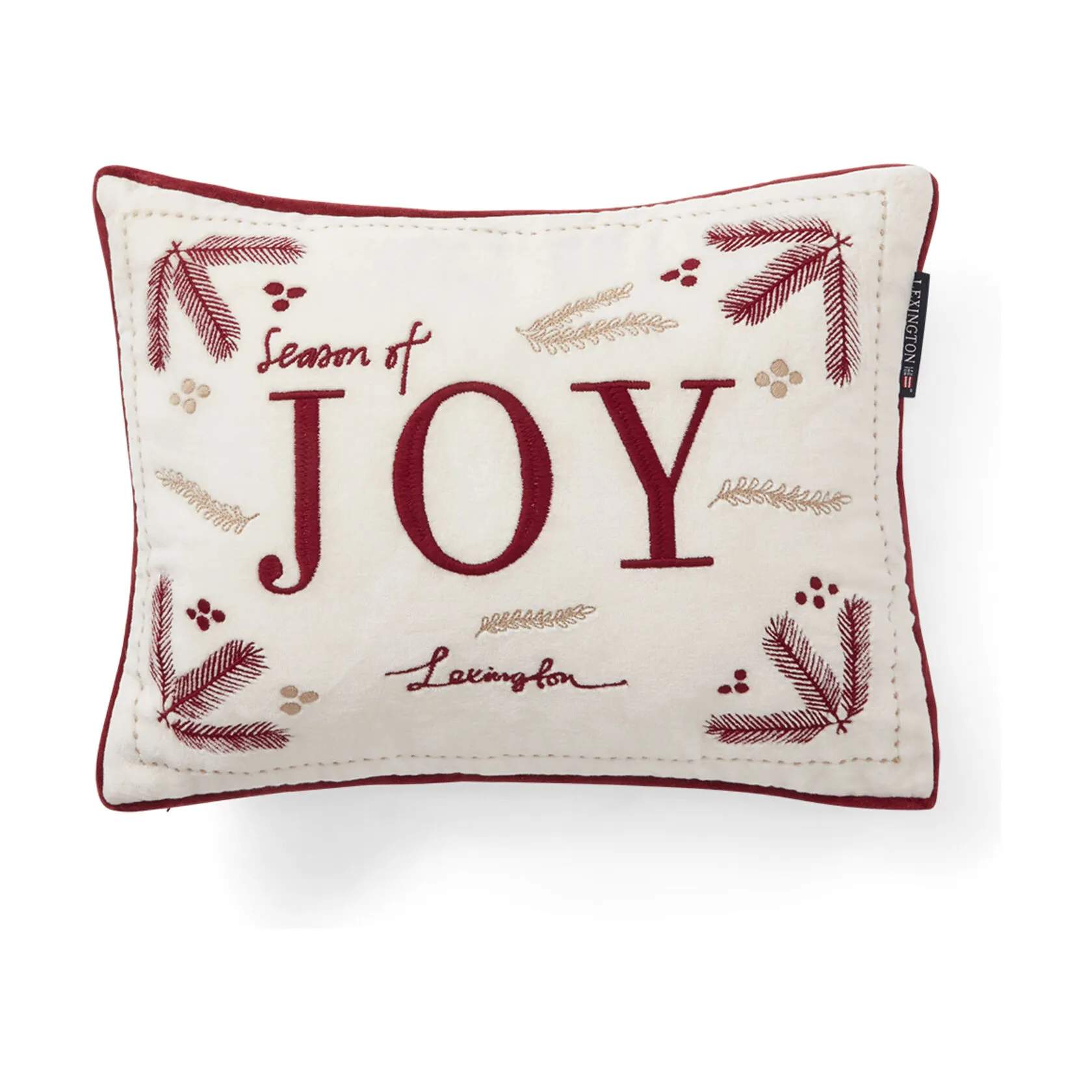 Home for the Holidays Pude - Joy, snow white/red/beige, large