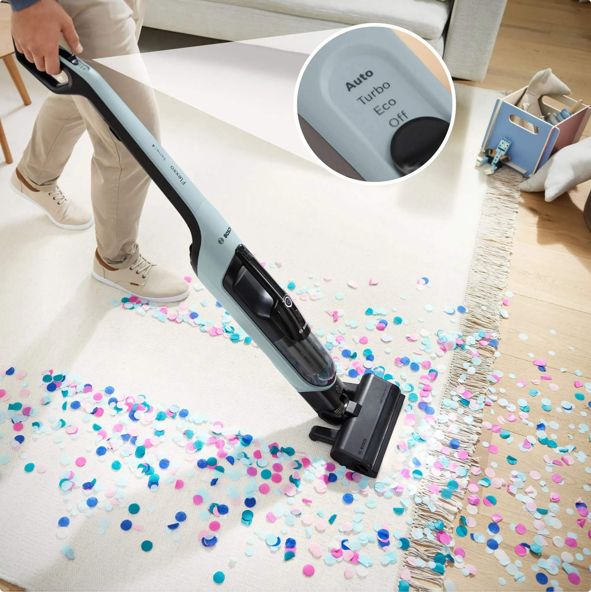 Bosch Støvsugere Støvsuger Flexxo BCH4SM28 i Blå, 3