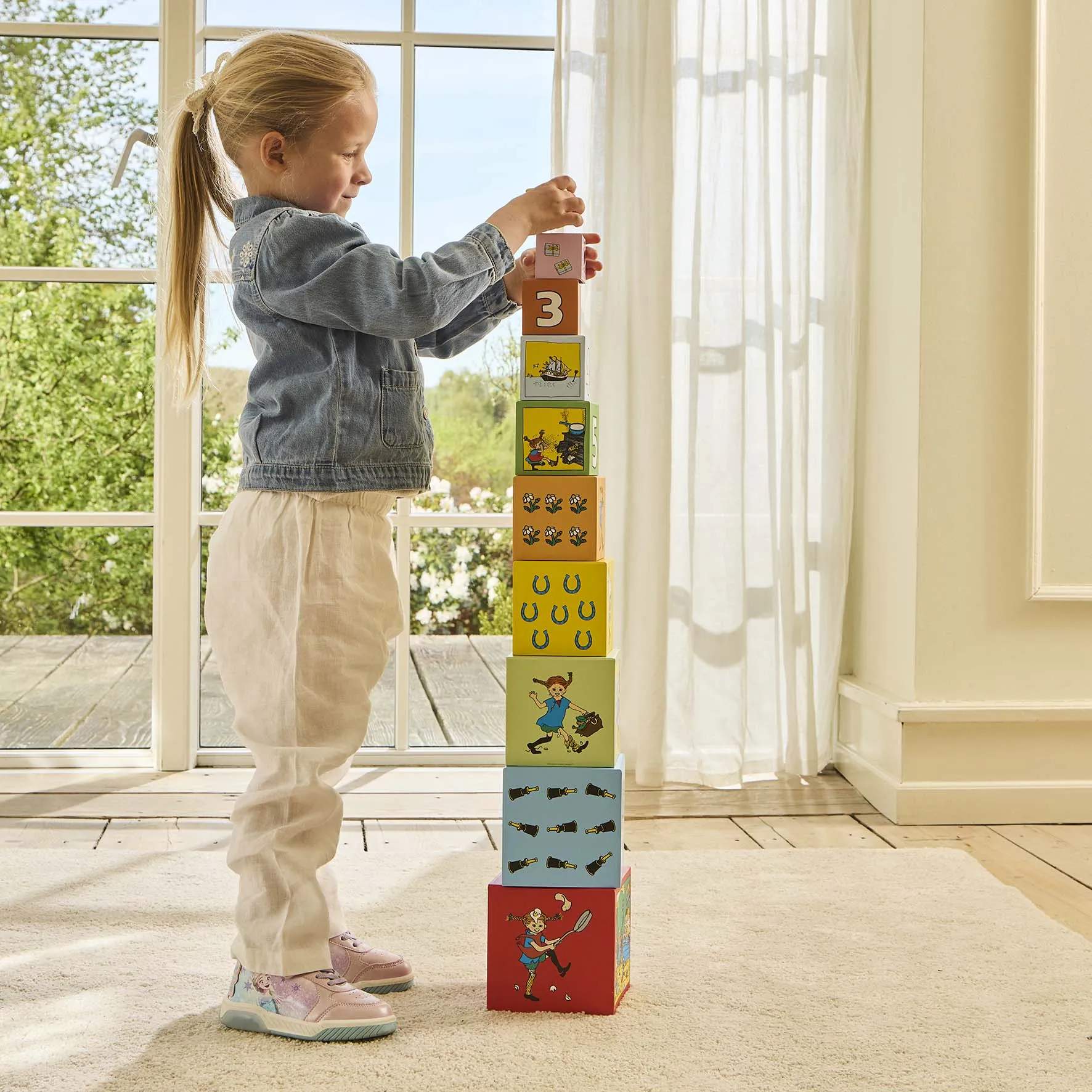 Barbo Toys Spil Pippi Langstrømpe Pippi Langstrømpe Stableklodser i Multifarvet, 2