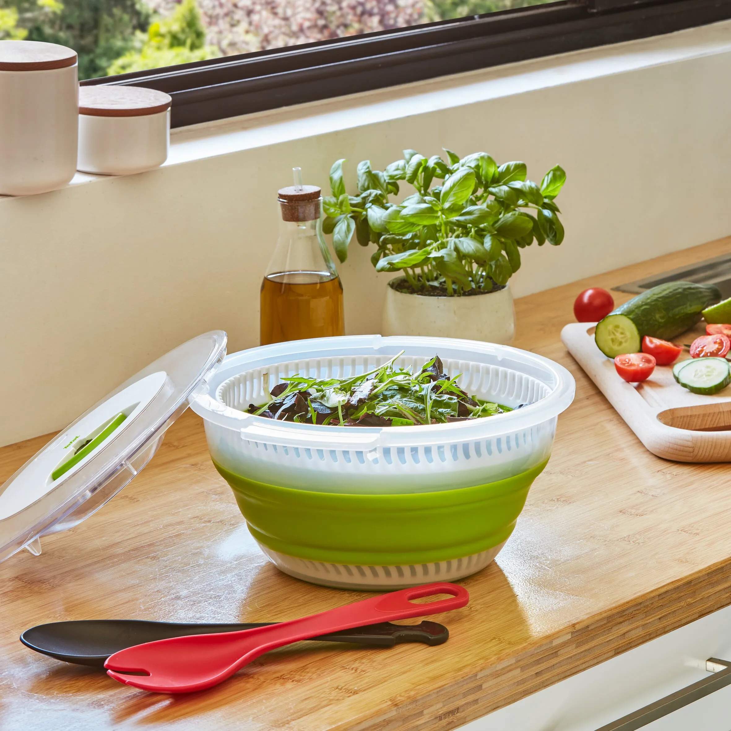 Tefal Salatslynger Foldbar Salatslynge i Grøn / Hvid, 2