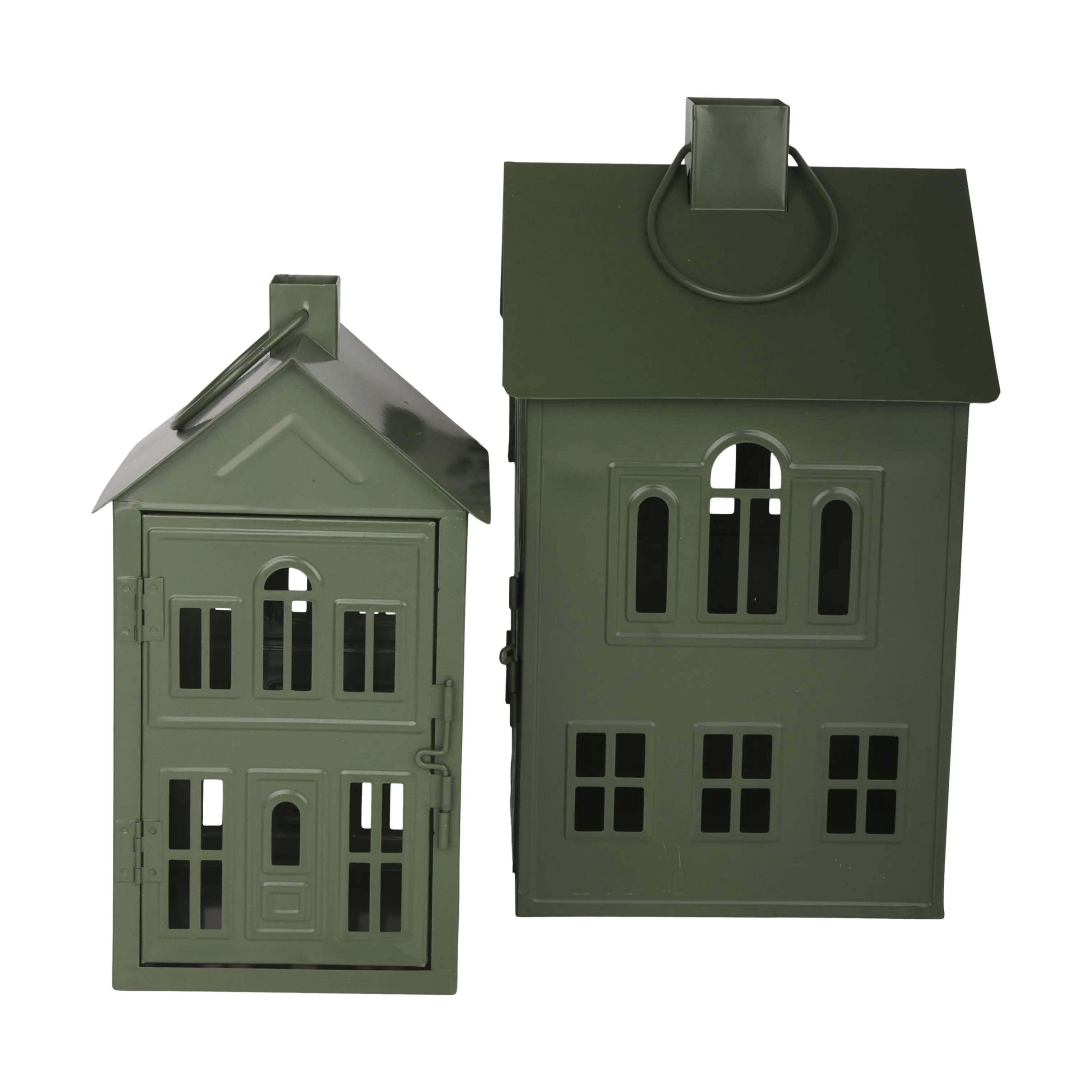 Casa Christmas Bloklysestage Lanterne i Grøn, 33,8 cm, 3