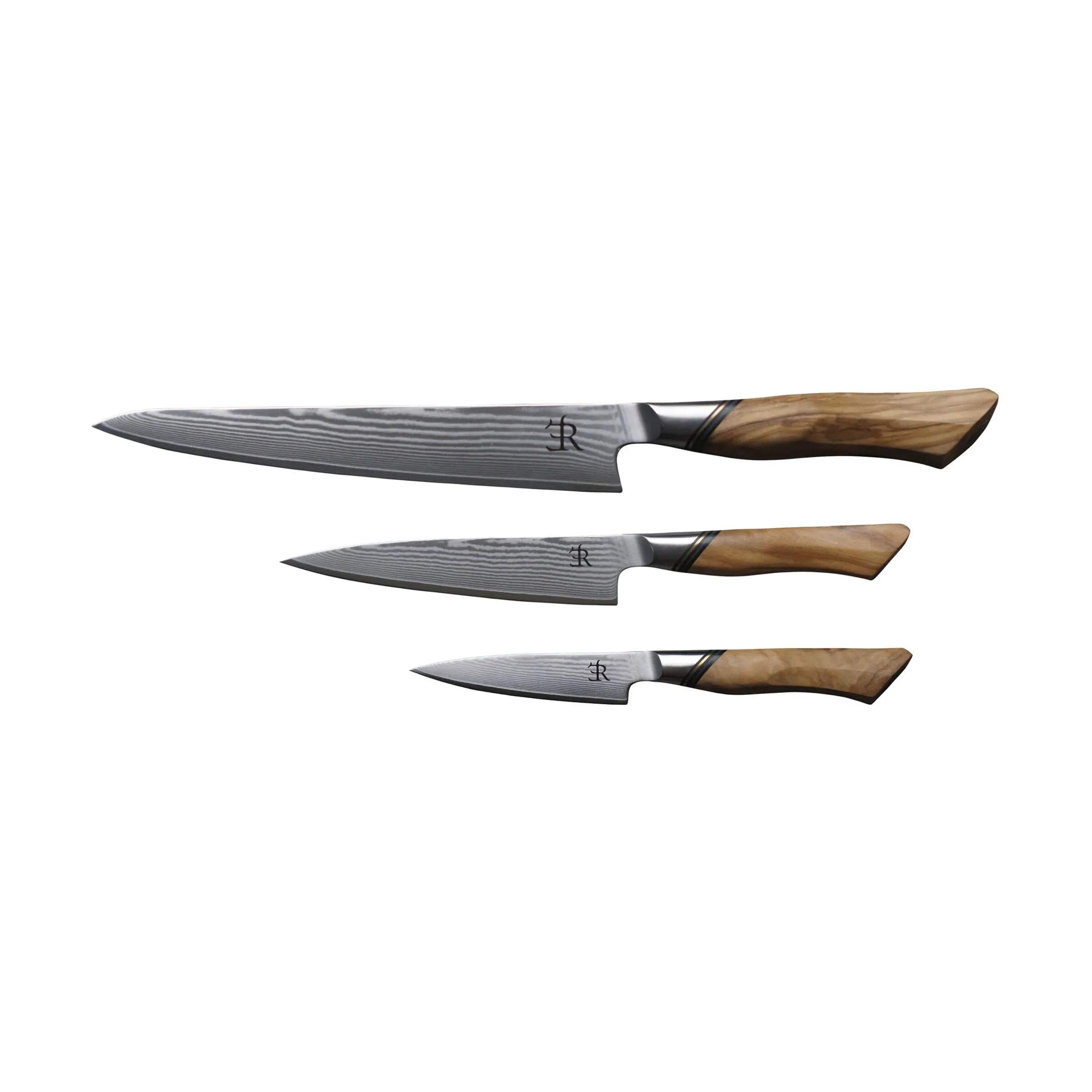 Ryda Knives Knivsæt A-73 Skæresæt - 3 dele i rustfrit stål/brun, 1