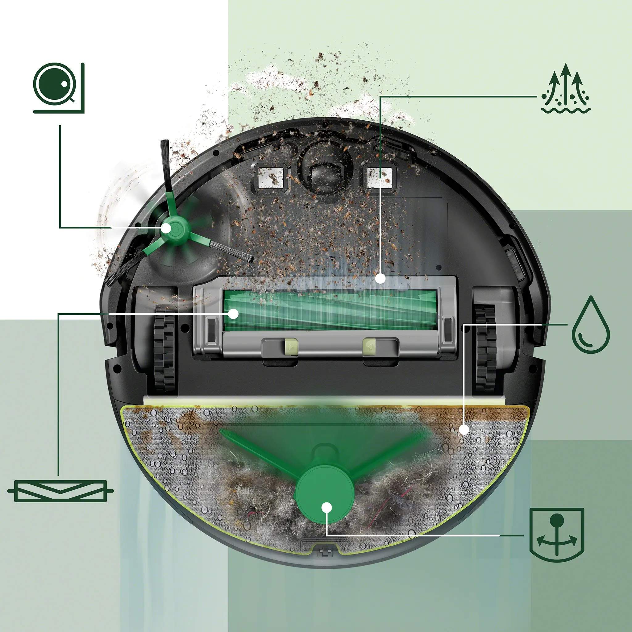 iRobot Robotstøvsugere Roomba Combo 205 AutoCompact Robotstøvsuger i Sort, 6