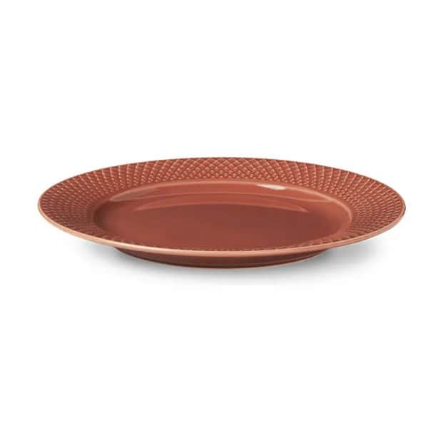 Lyngby Porcelæn Frokosttallerkener Rhombe Color Frokosttallerken i Terracotta, 23 cm, 4