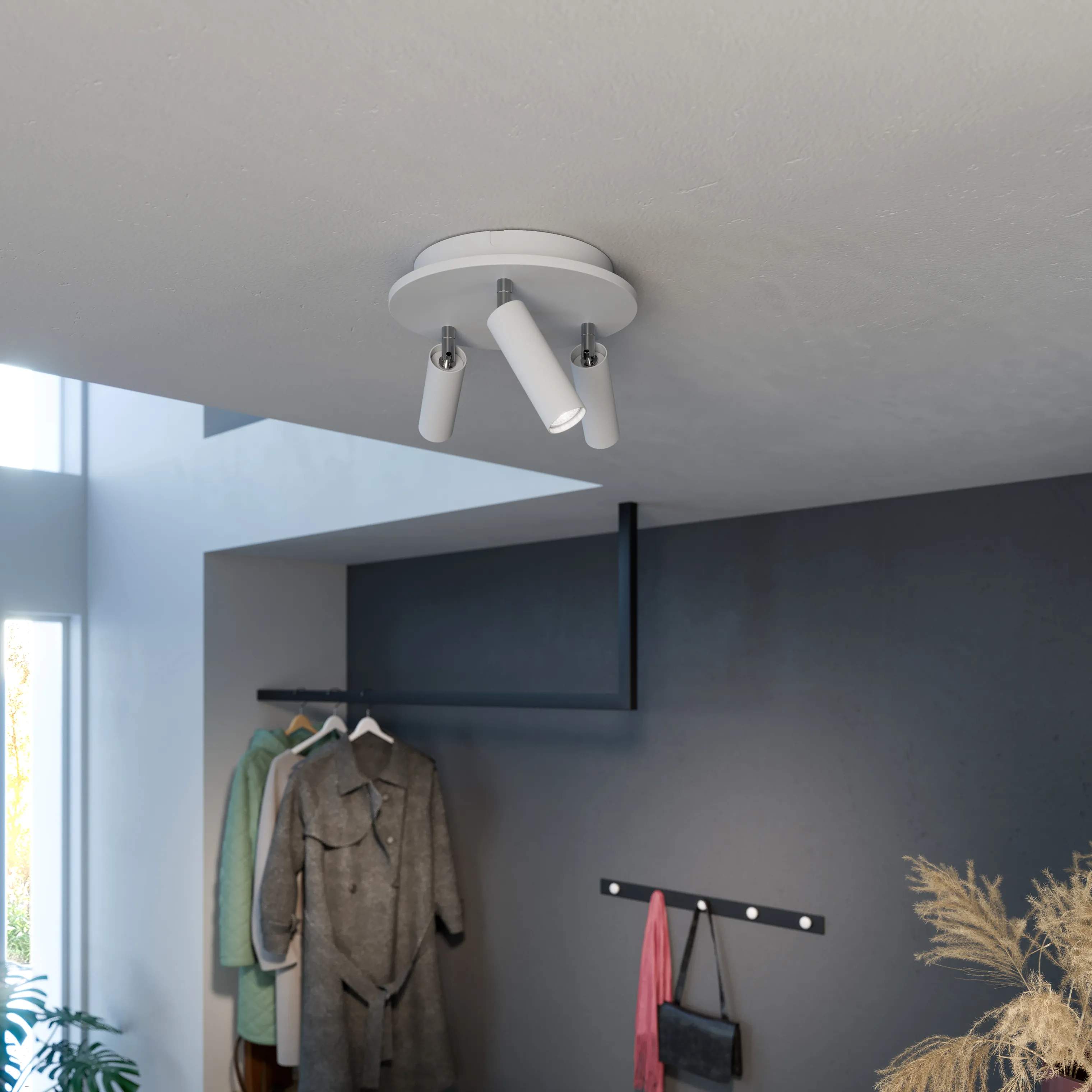 Herstal Loftlamper Pipeline Spotlight m. 3 spot i Hvid, 2