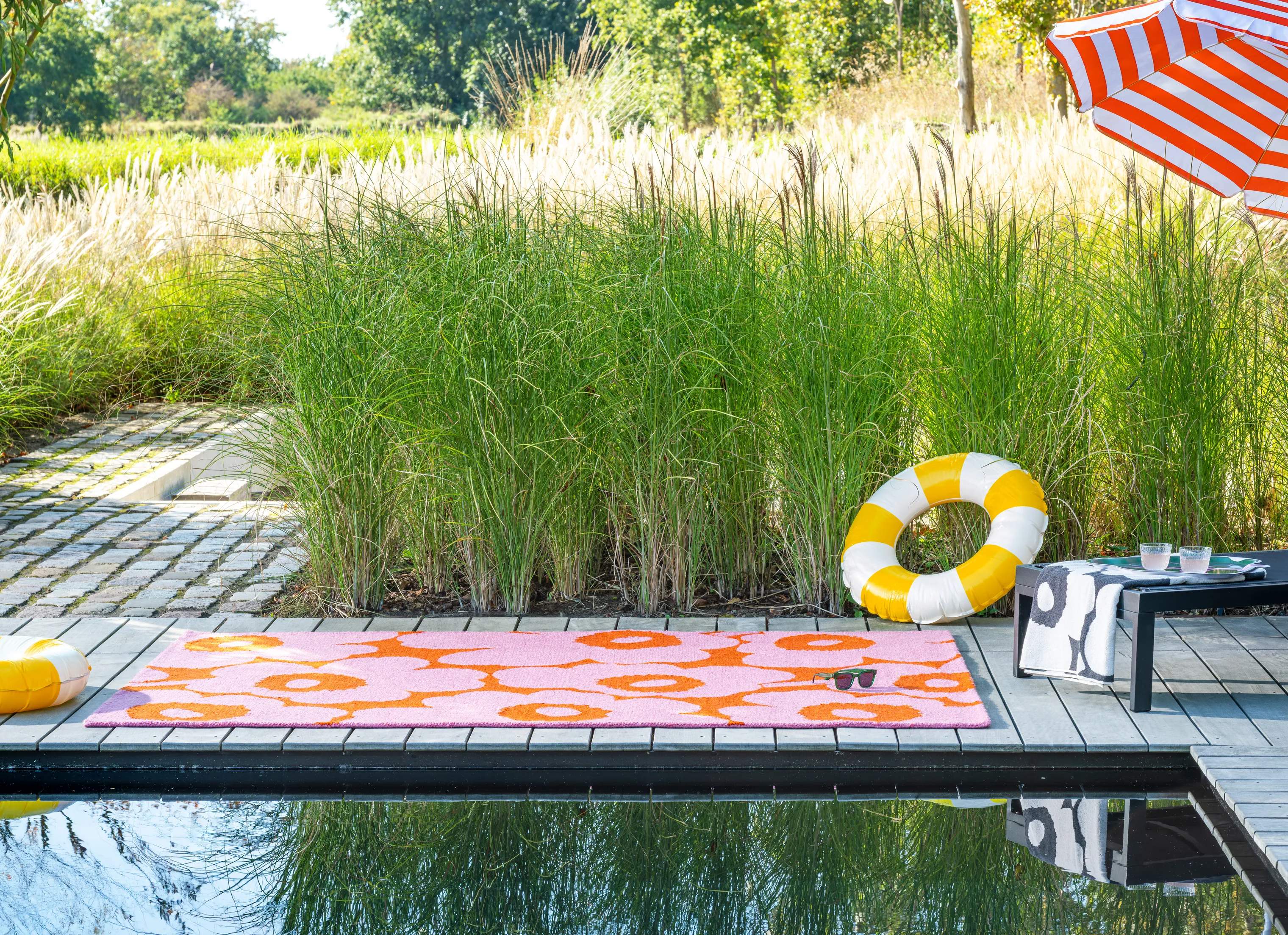 Marimekko by Brink & Campman Gulvtæpper Unikko Udendørsgulvtæppe i Lyserød/Orange, B160 x L230 cm, 3