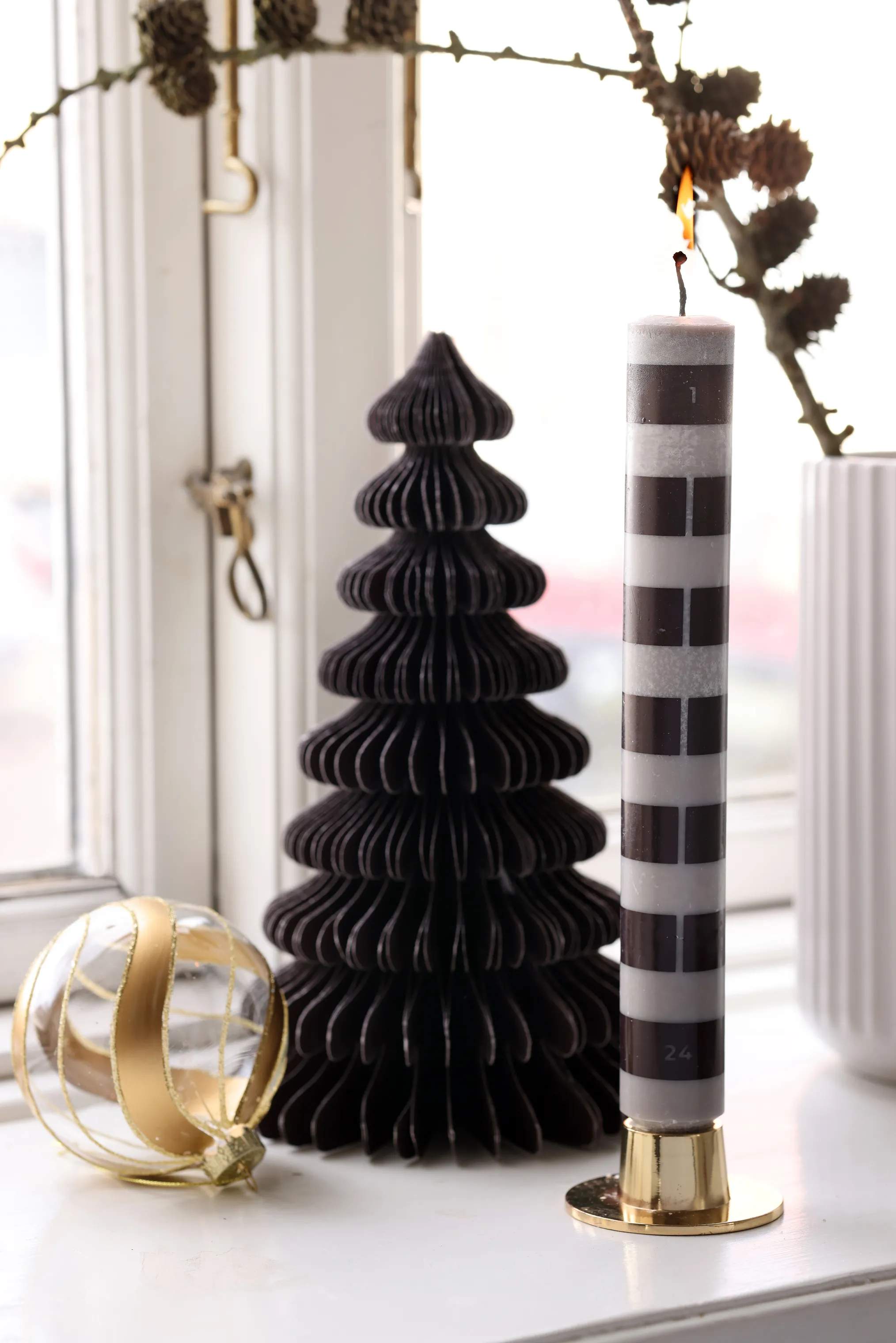 Casa Christmas Kronelys Kalenderlys i Brun i 2 nuancer, 2