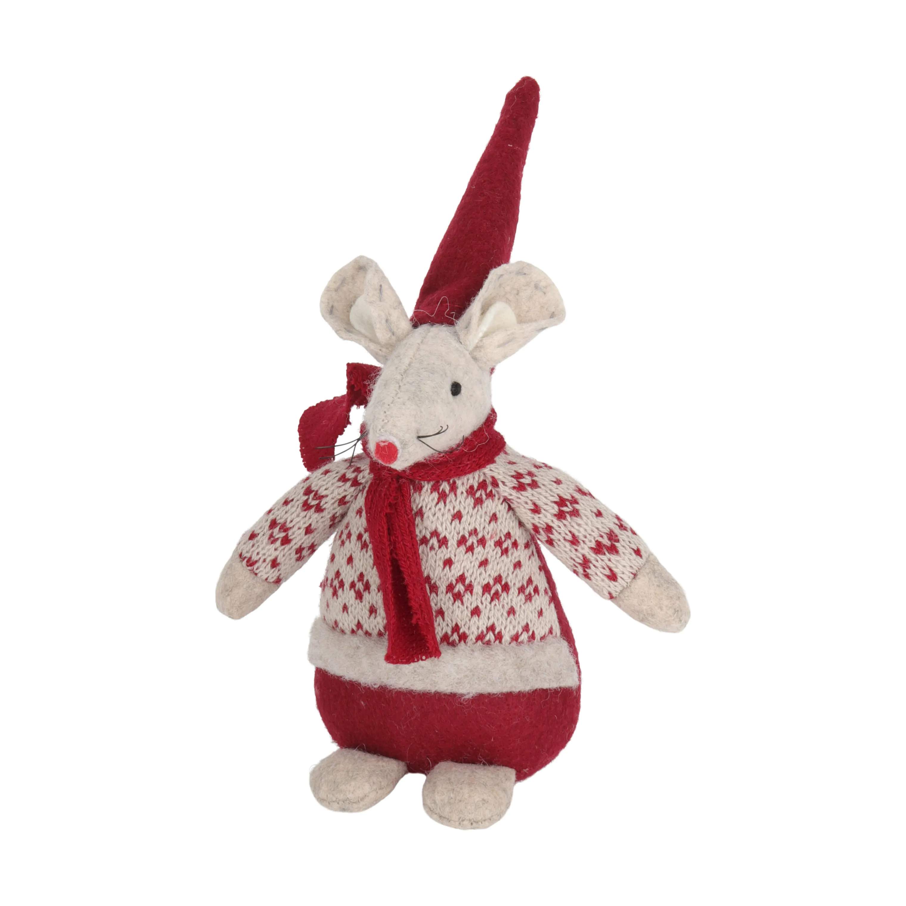 Casa Christmas Julefigurer Julemus i beige/Mørk rød, 1
