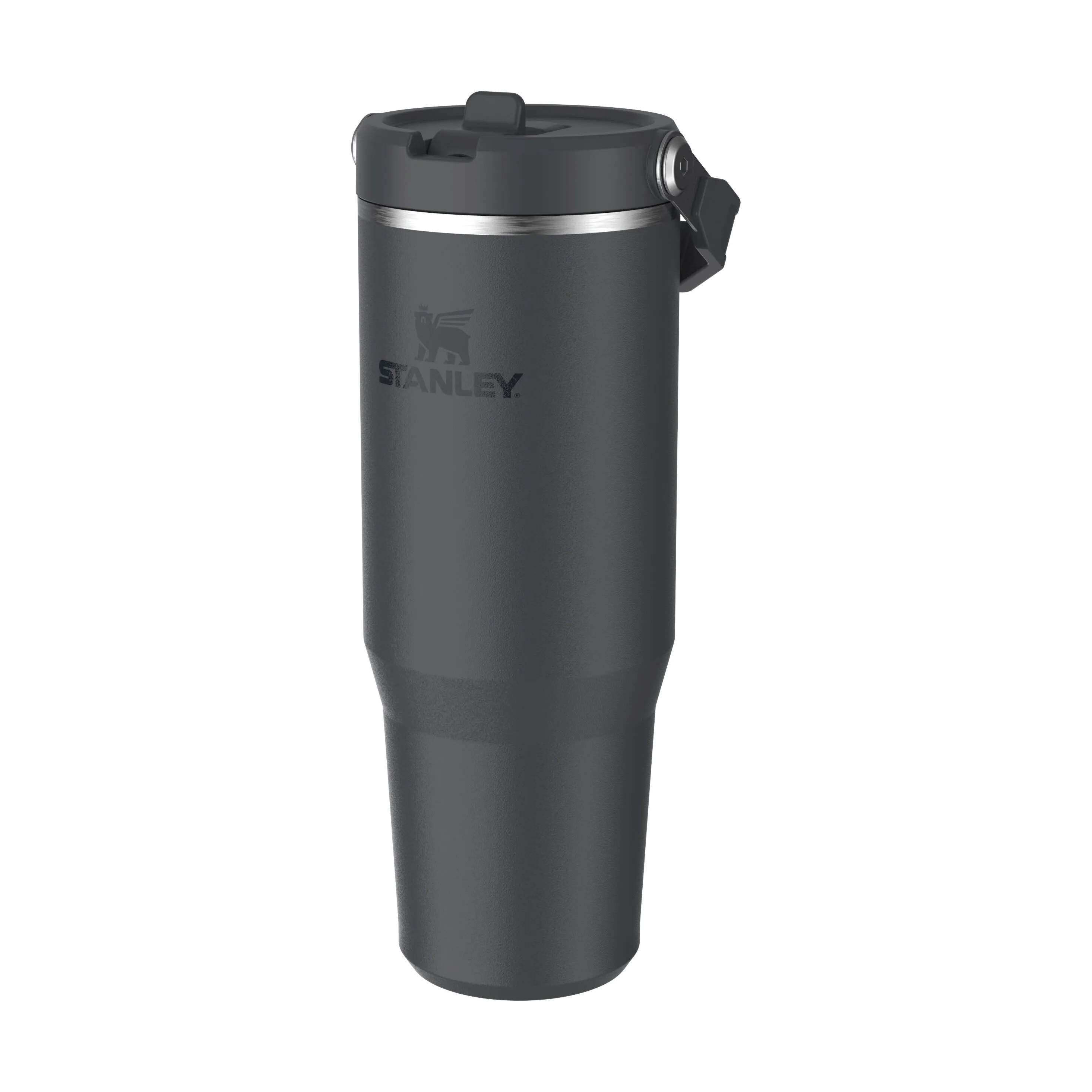 Stanley To go kopper Iceflow Flip Straw Tumbler i Sort/mat, 0.89 L, 2