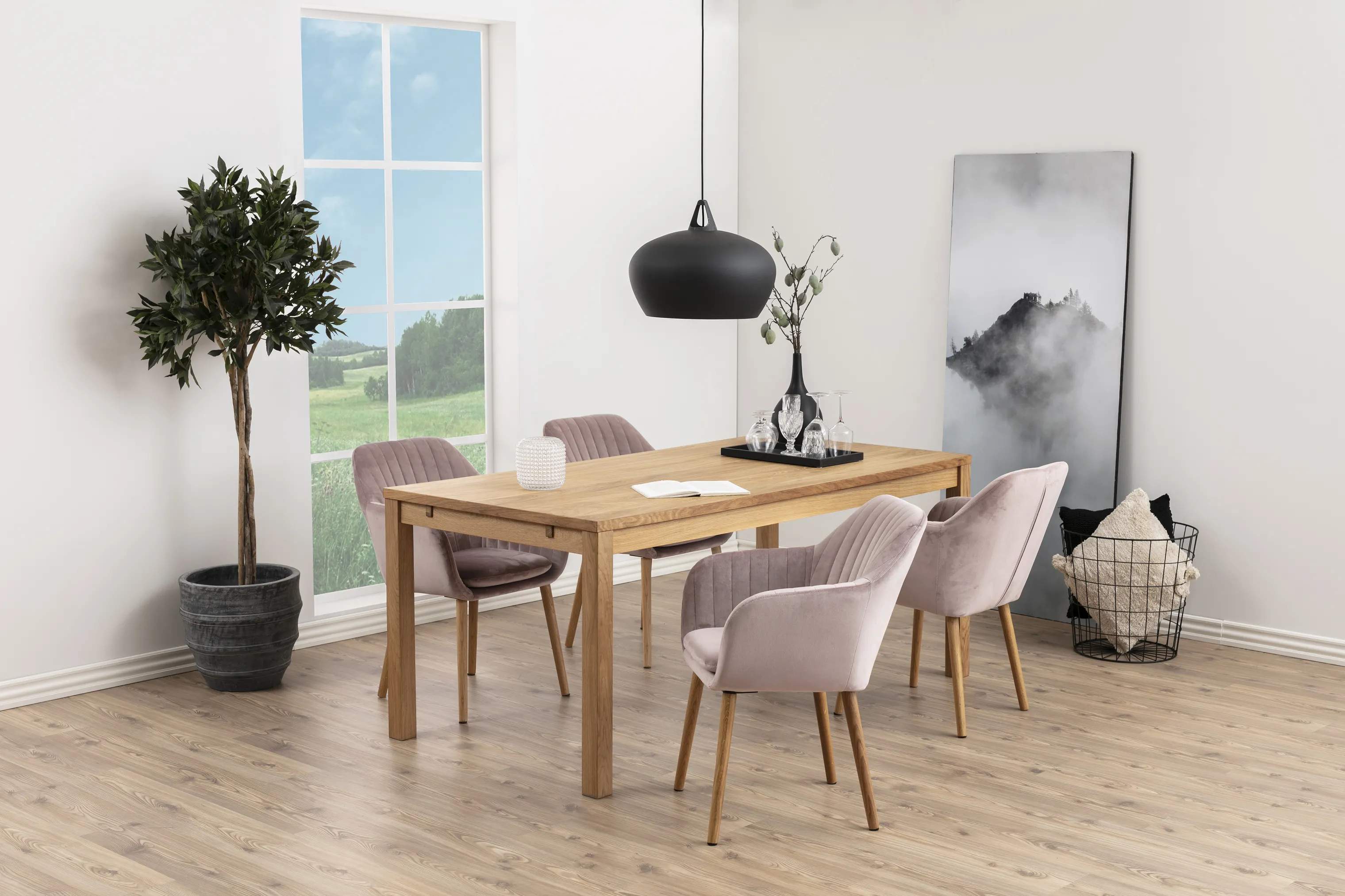 CASA Living Spisebordsstole Emilia Spisebordsstol i dusty rose/eg, 2