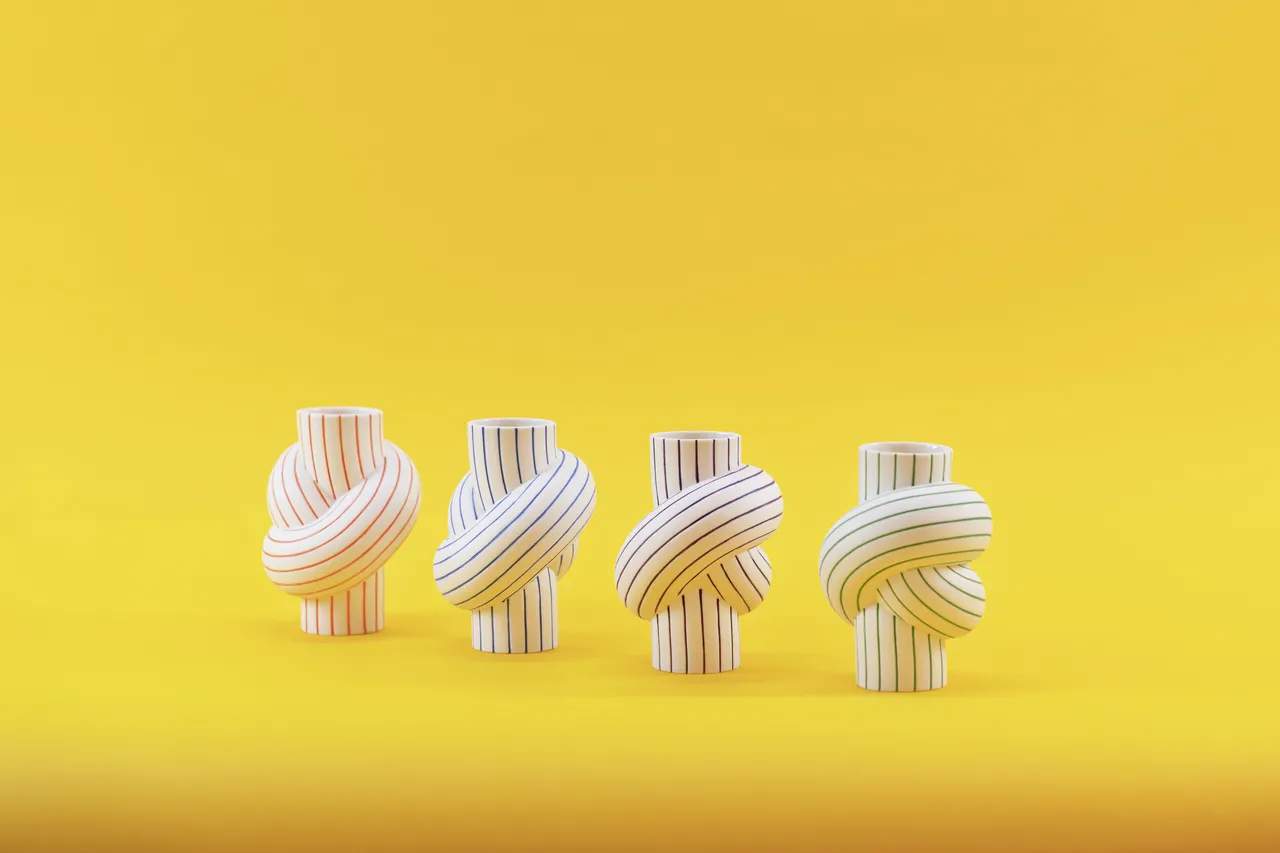 Rosenthal Vaser Node Stripes Vase i Stripes Blå, 11,7 cm, 2