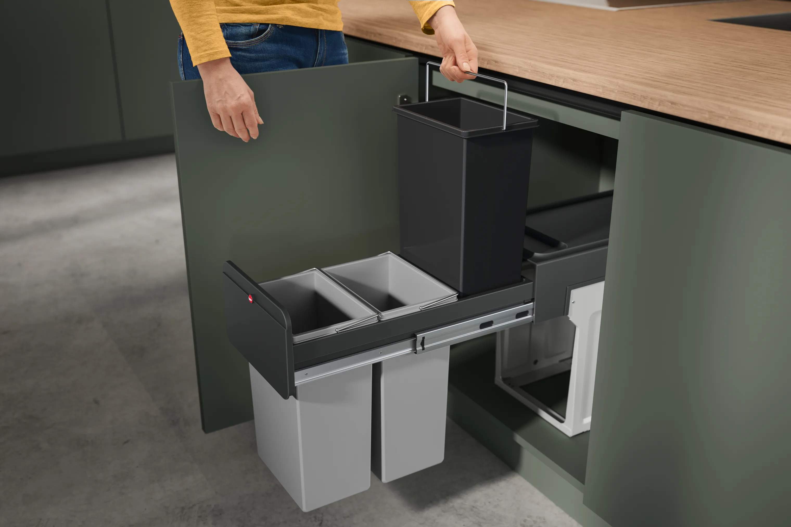 Hailo Spande uden pedal Hailo Affaldssystem i Sort/grå3, 10 L, 2