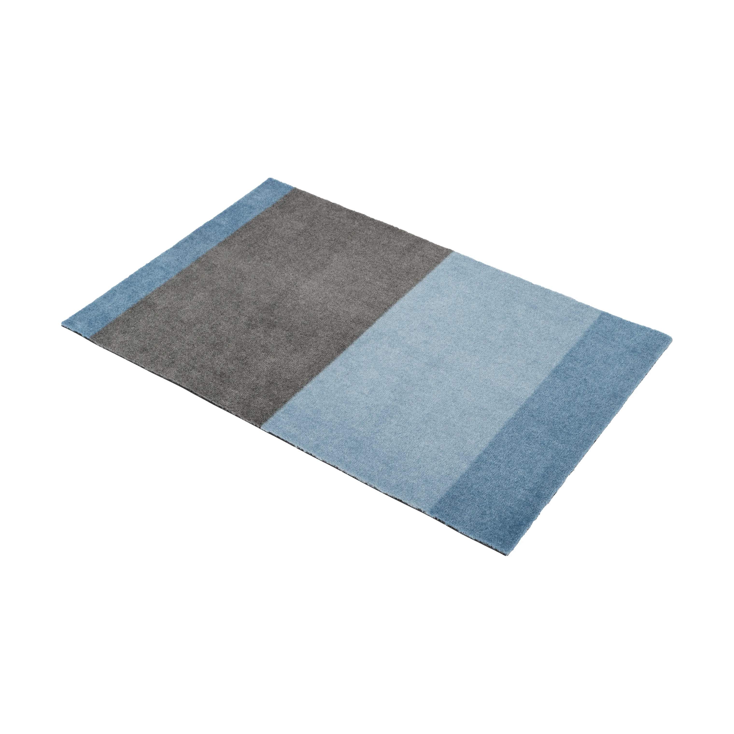 Tica Copenhagen Dørmåtter Stripes Horisontal Gulvmåtte i blå/steelgrey, B60 x L90 cm, 4