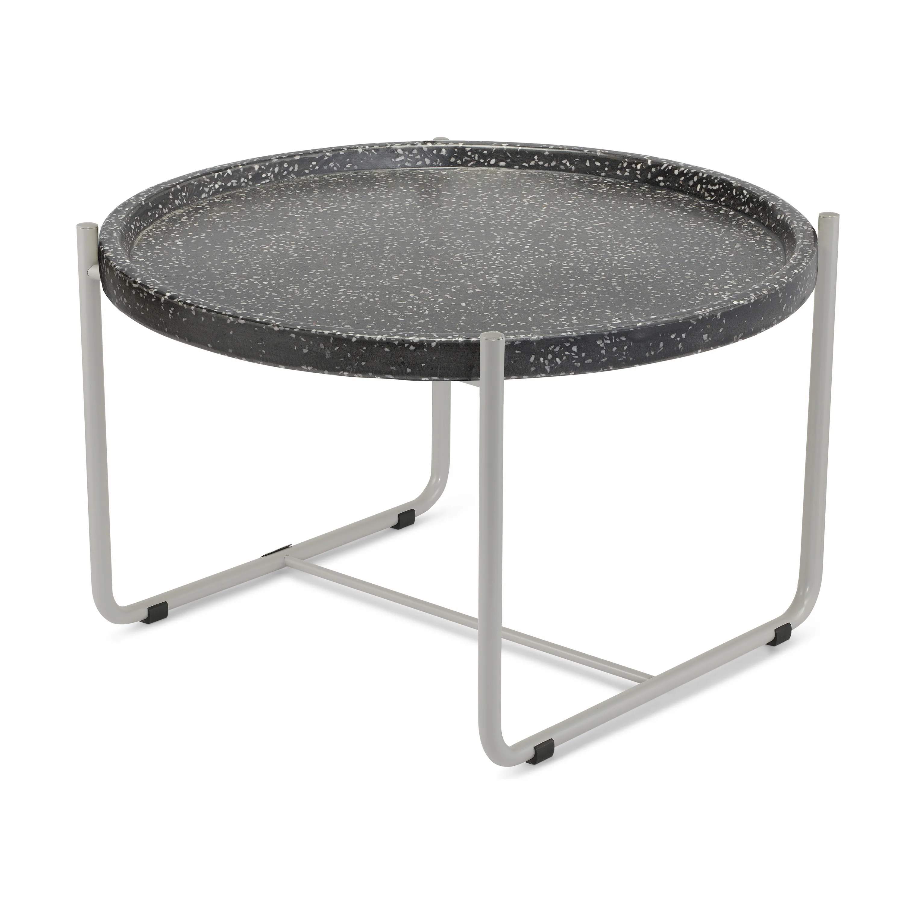 Terrazzo Loungebord, aluminum grey/black, large