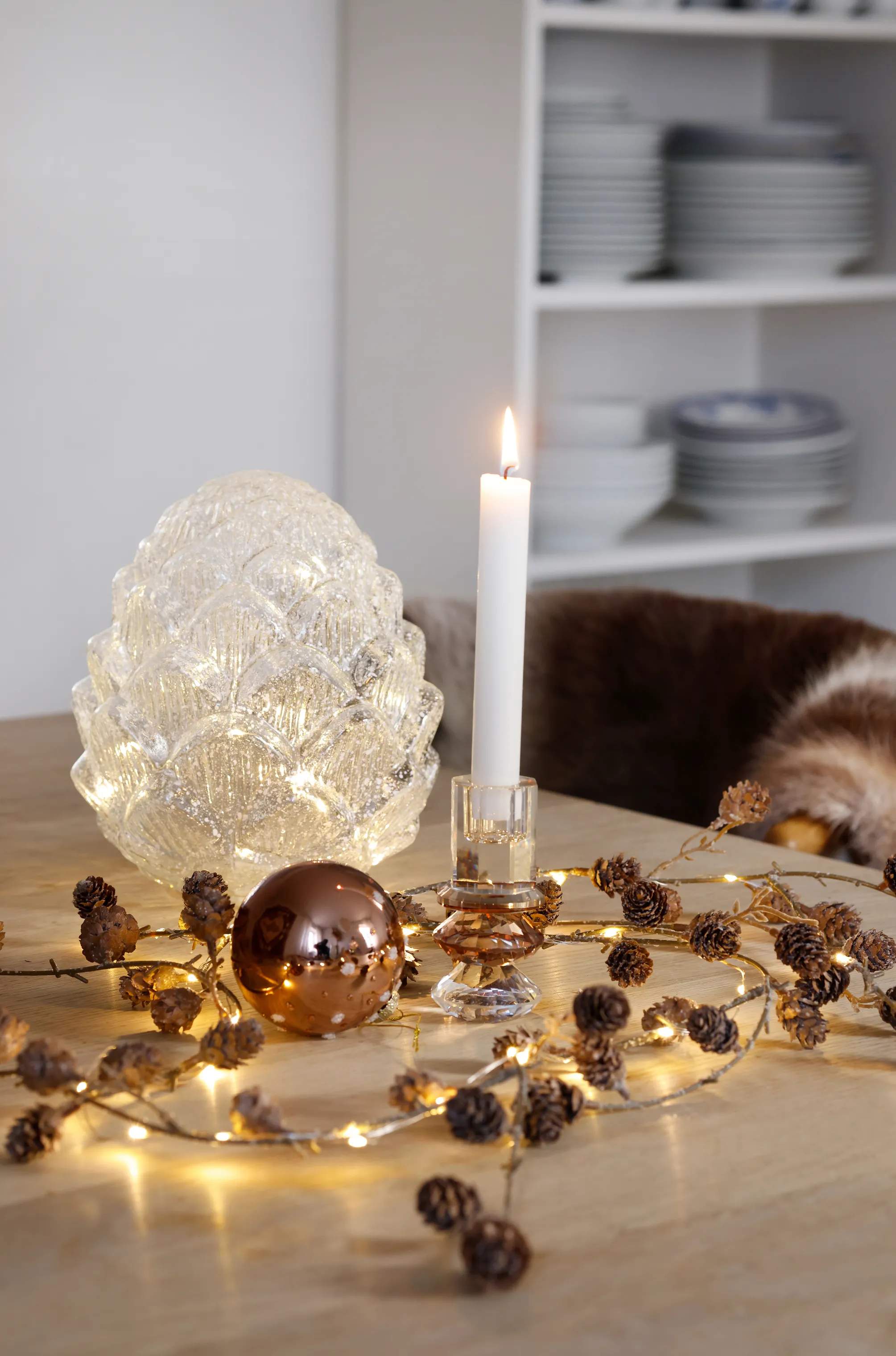 Casa Christmas Julekugler Julekugle i Blank lysebrun/glimmer, 2
