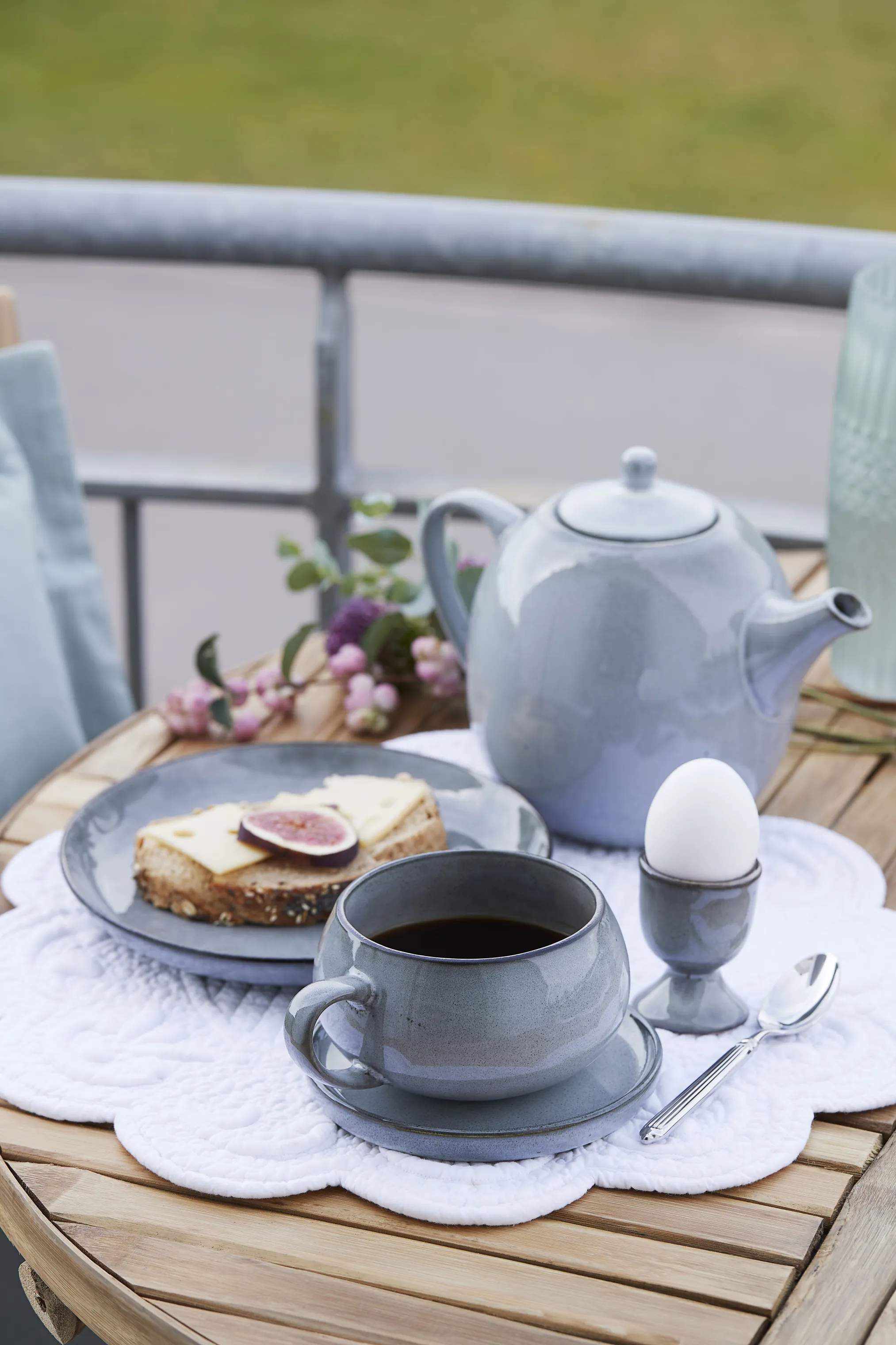 Lene Bjerre Frokosttallerkener Amera Frokosttallerken i Grå, 20,5 cm, 4