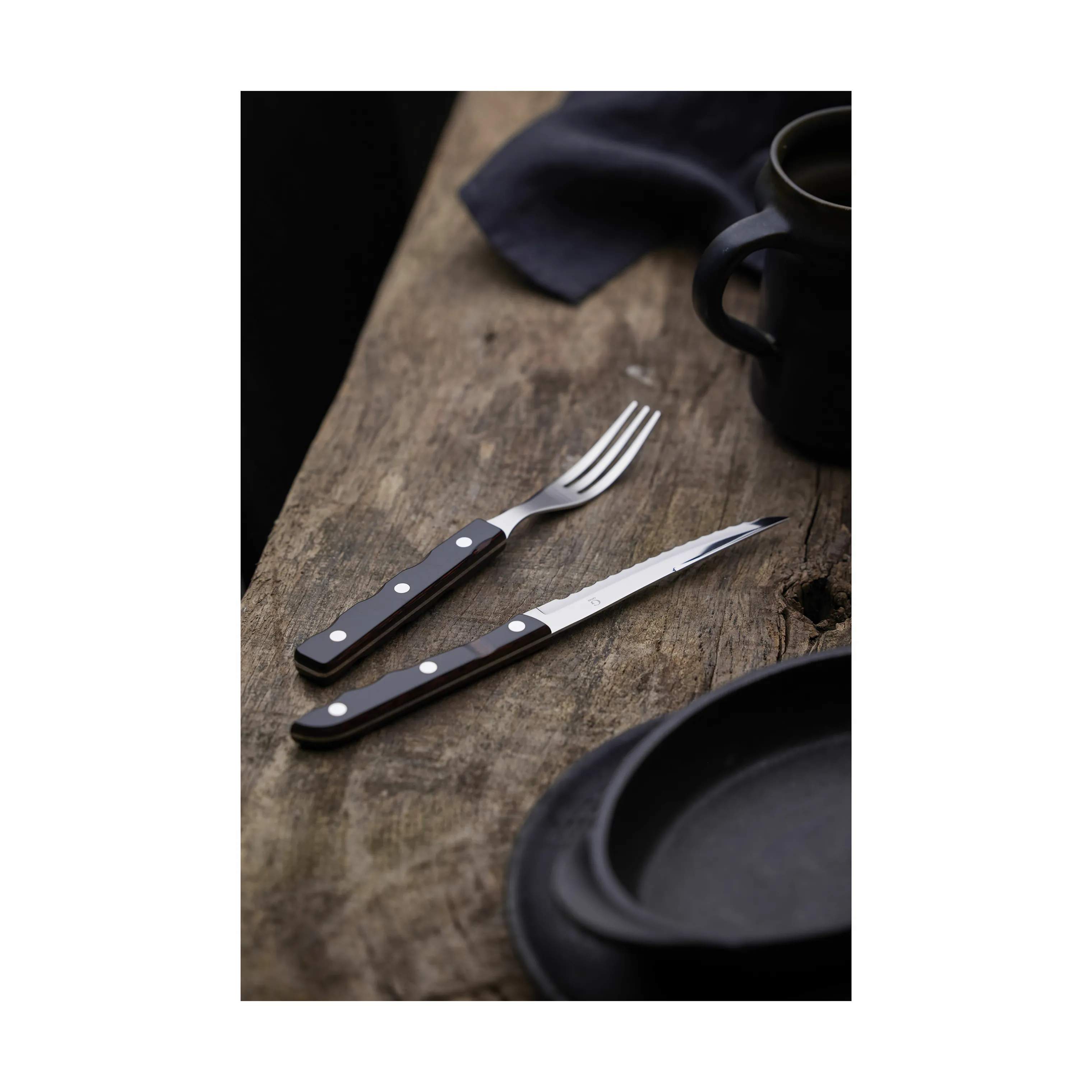 Gense Steakknive Old Farmer Classic Steakkniv i Ædeltræslaminat, 4
