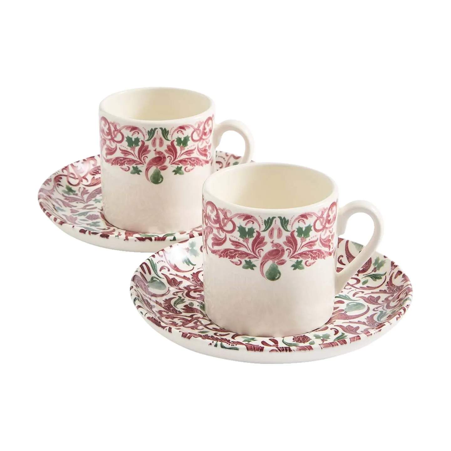 Spode Espressokopper Yuletide Espressokop med underkop - 2 stk. i Rød/grøn/hvid, 1