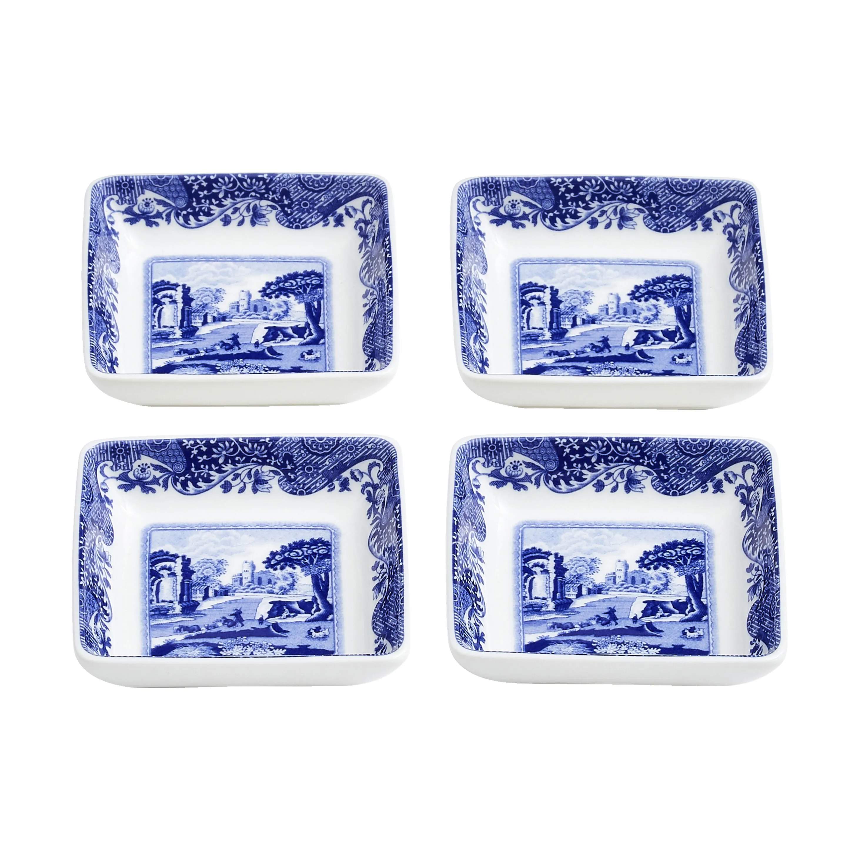 Spode Serveringsfade Blue Italian Blue Italien Serveringsfad - 4 stk. i blå/hvid, 3