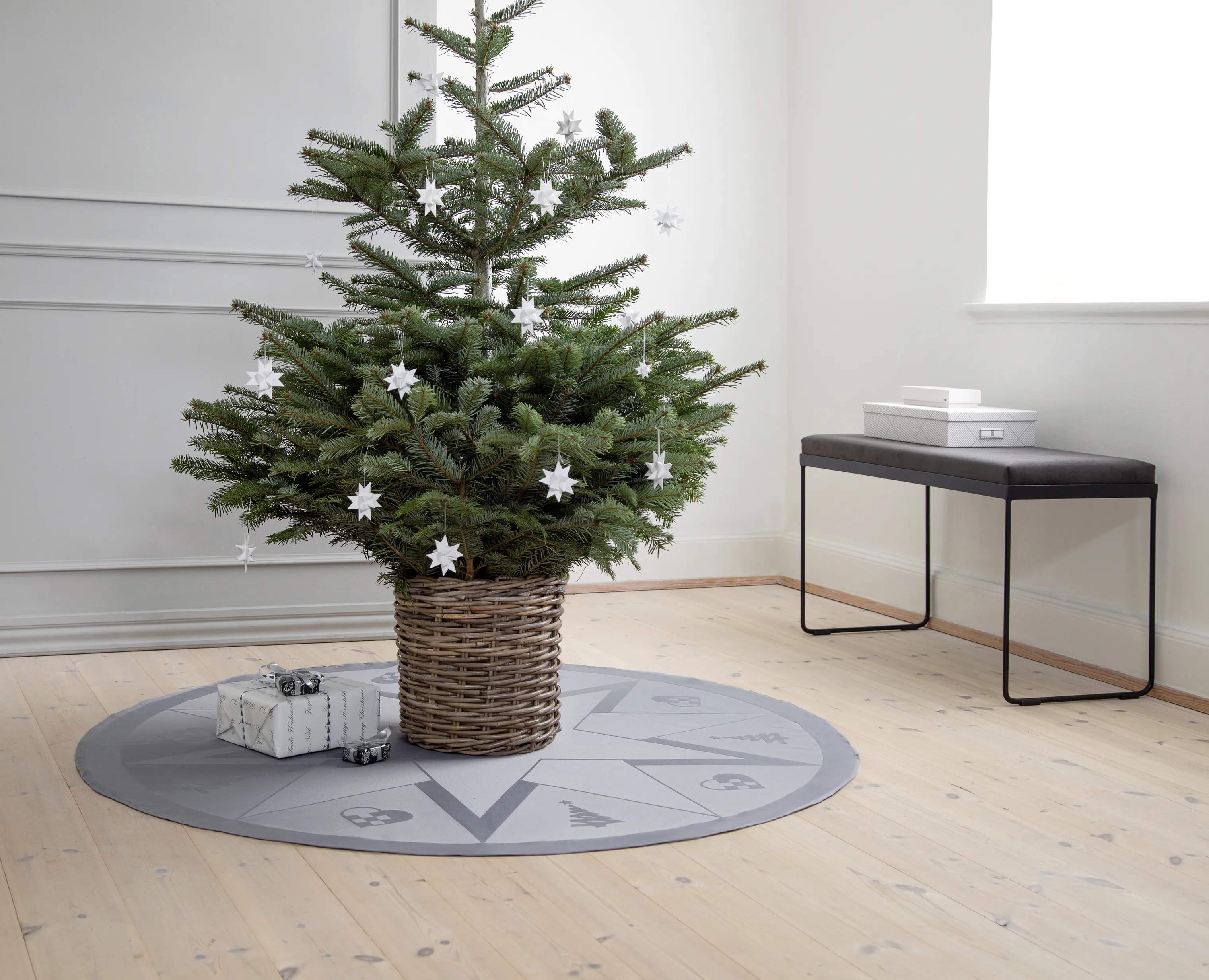 Novoform Juletræstæpper Stars Juletræstæppe i Winter grey, 4