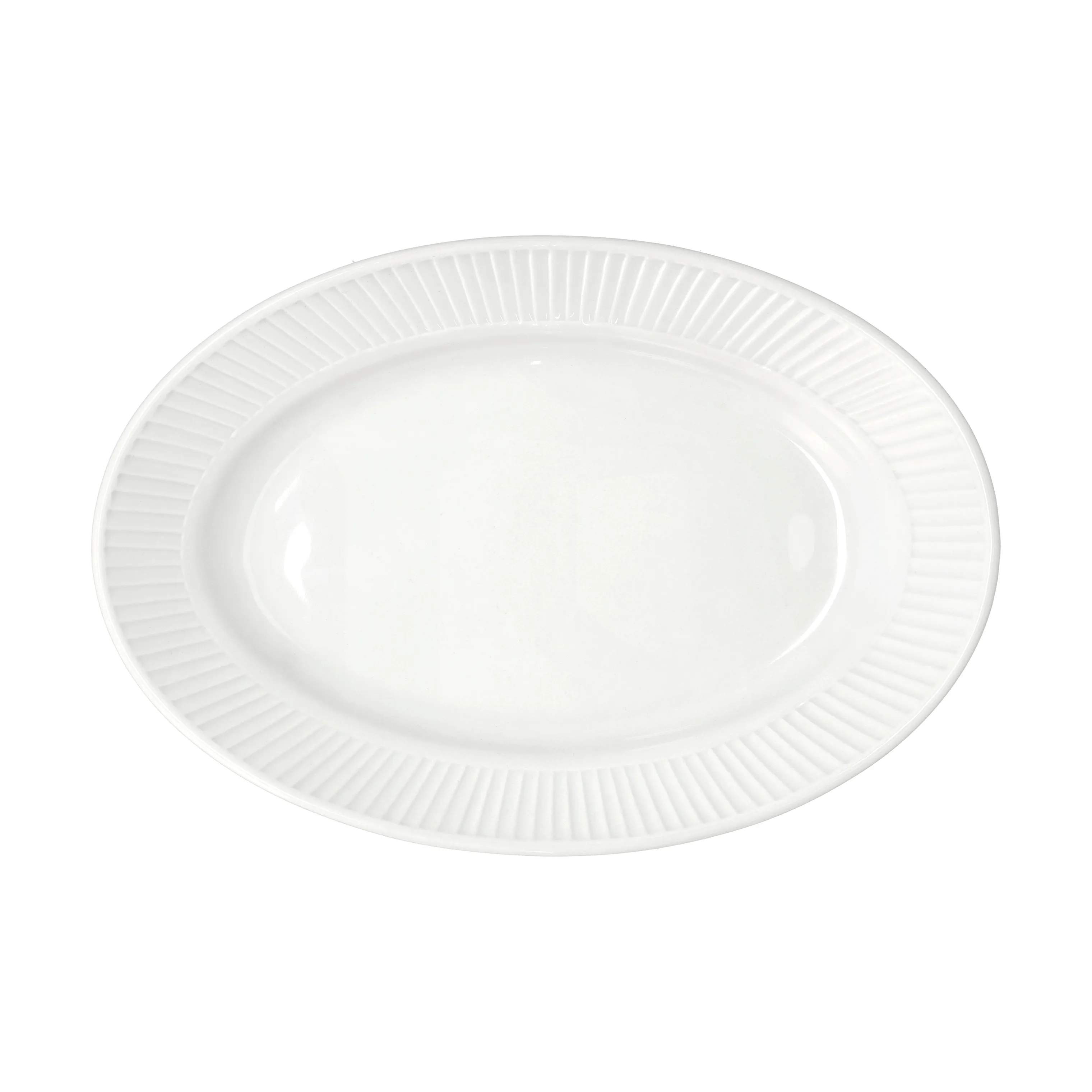 Plissé Serveringsfad, hvid, large