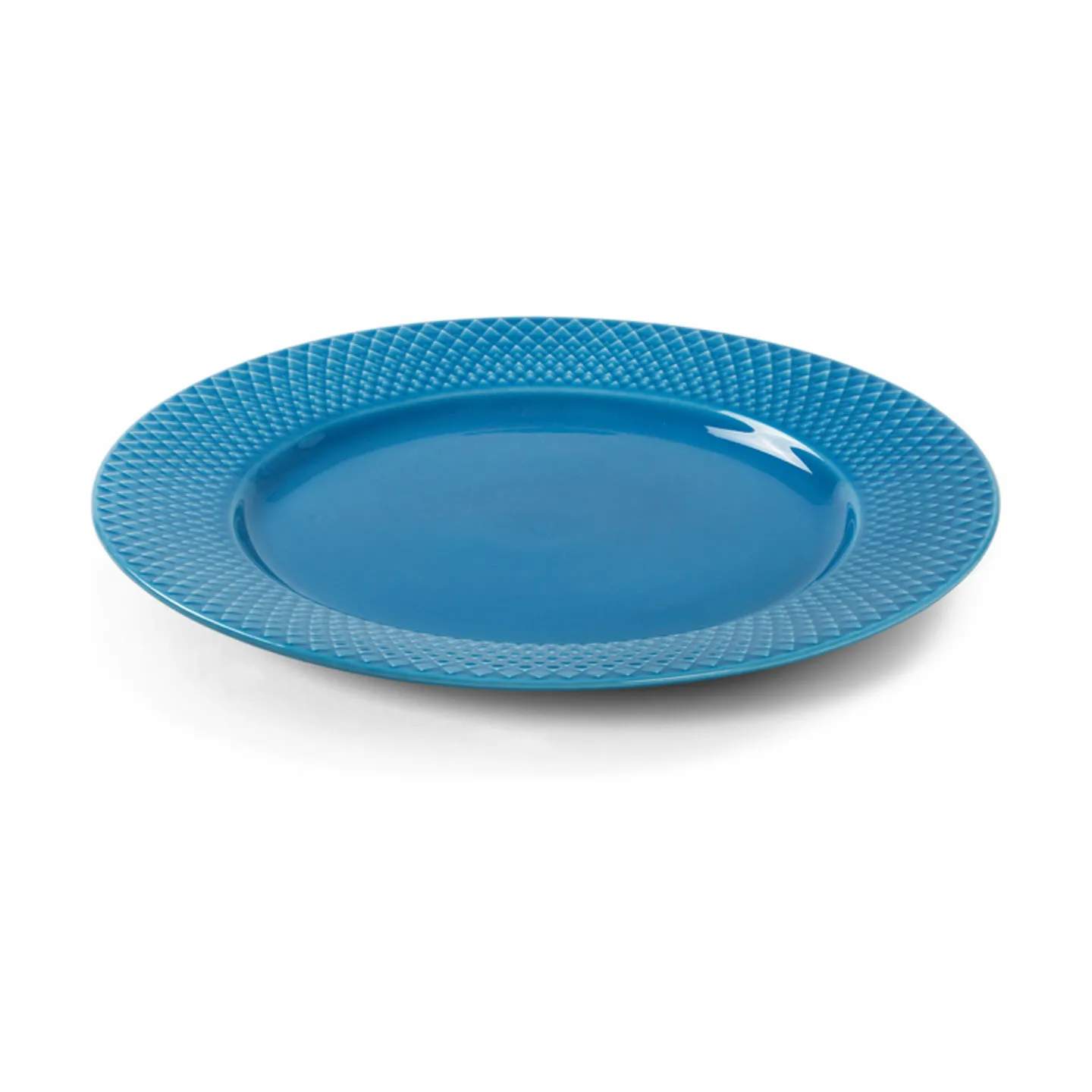 Lyngby Porcelæn Middagstallerkener Rhombe Color Middagstallerken i blå, 27 cm, 4