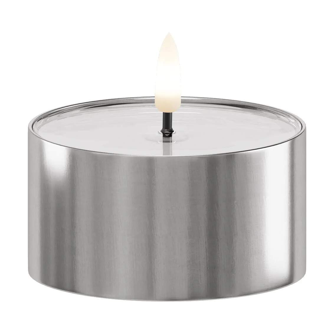 Deluxe Homeart LED-lys Udendørs LED Fyrfadslys - 2 stk. i Sølvfarvet, 8 cm, 4